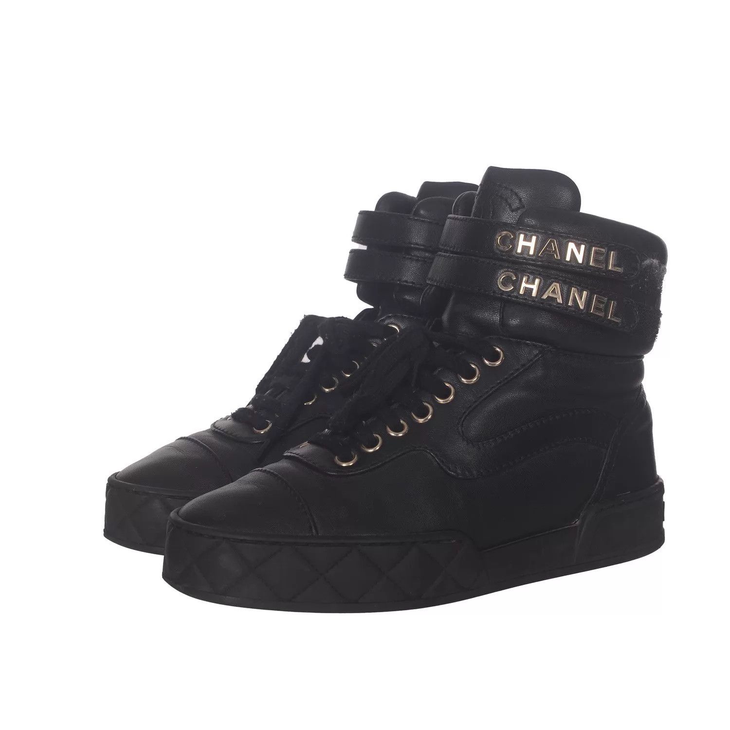 Chanel Chanel Women's Calfskin Quilted Logo slip-ons 35.5 Size US 5 / IT 35 - 1 Thumbnail