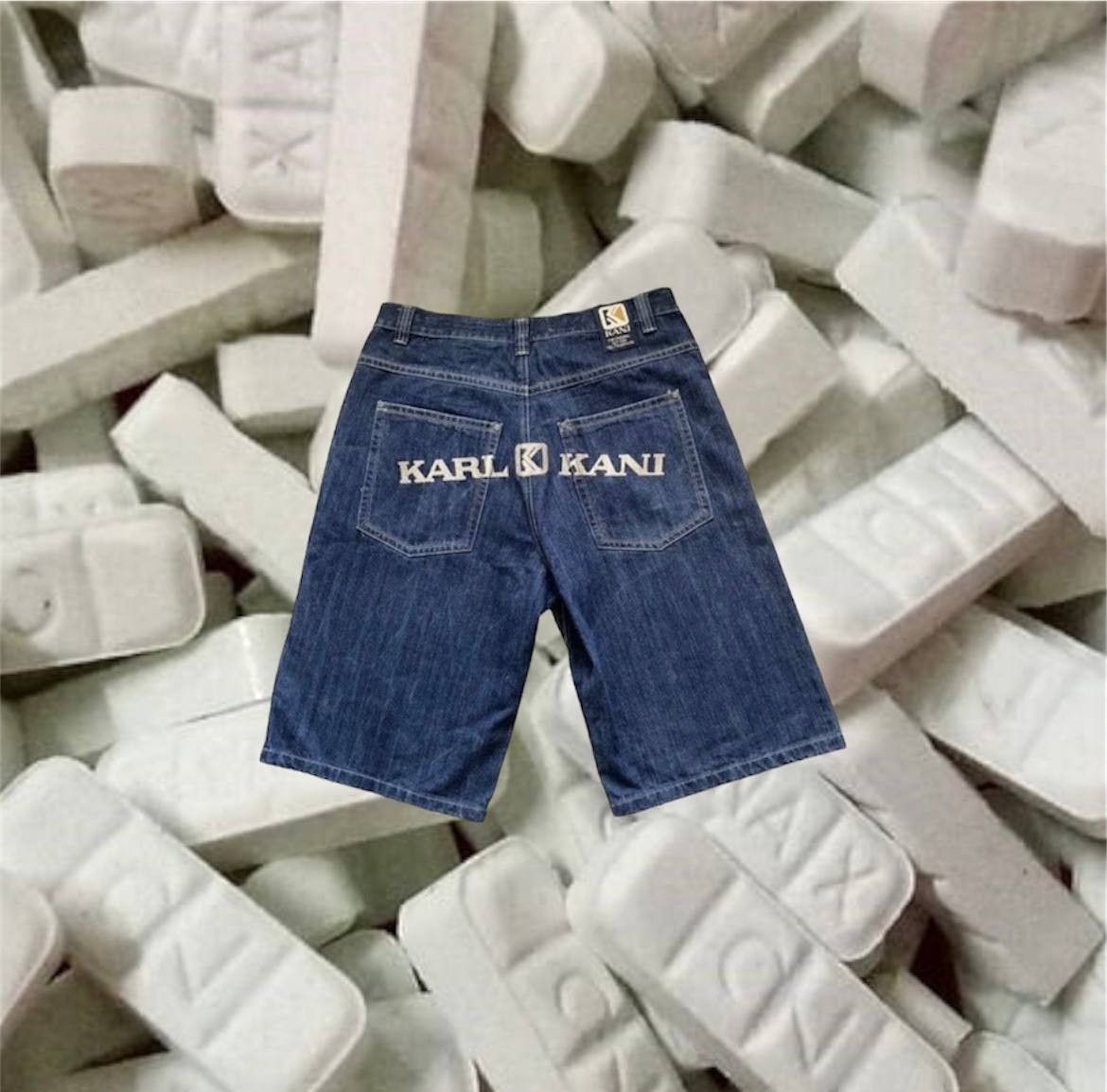 Image of Baggy Fit Vintage Karl Kani Denim Shorts, Men's (Size 36)