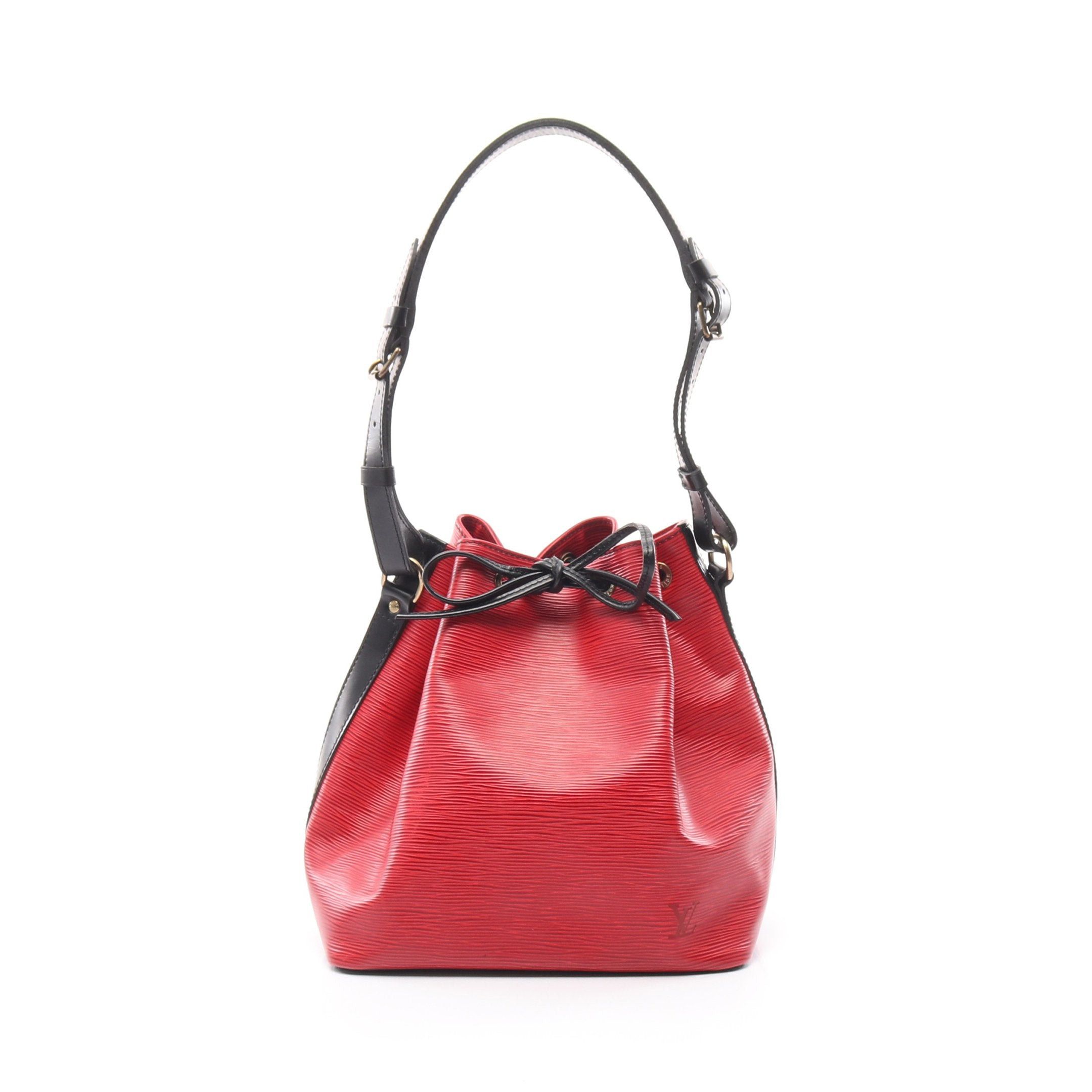 Louis Vuitton Peti Noe Epi Castilian Red Noir One Shoulder Bag Leather Black