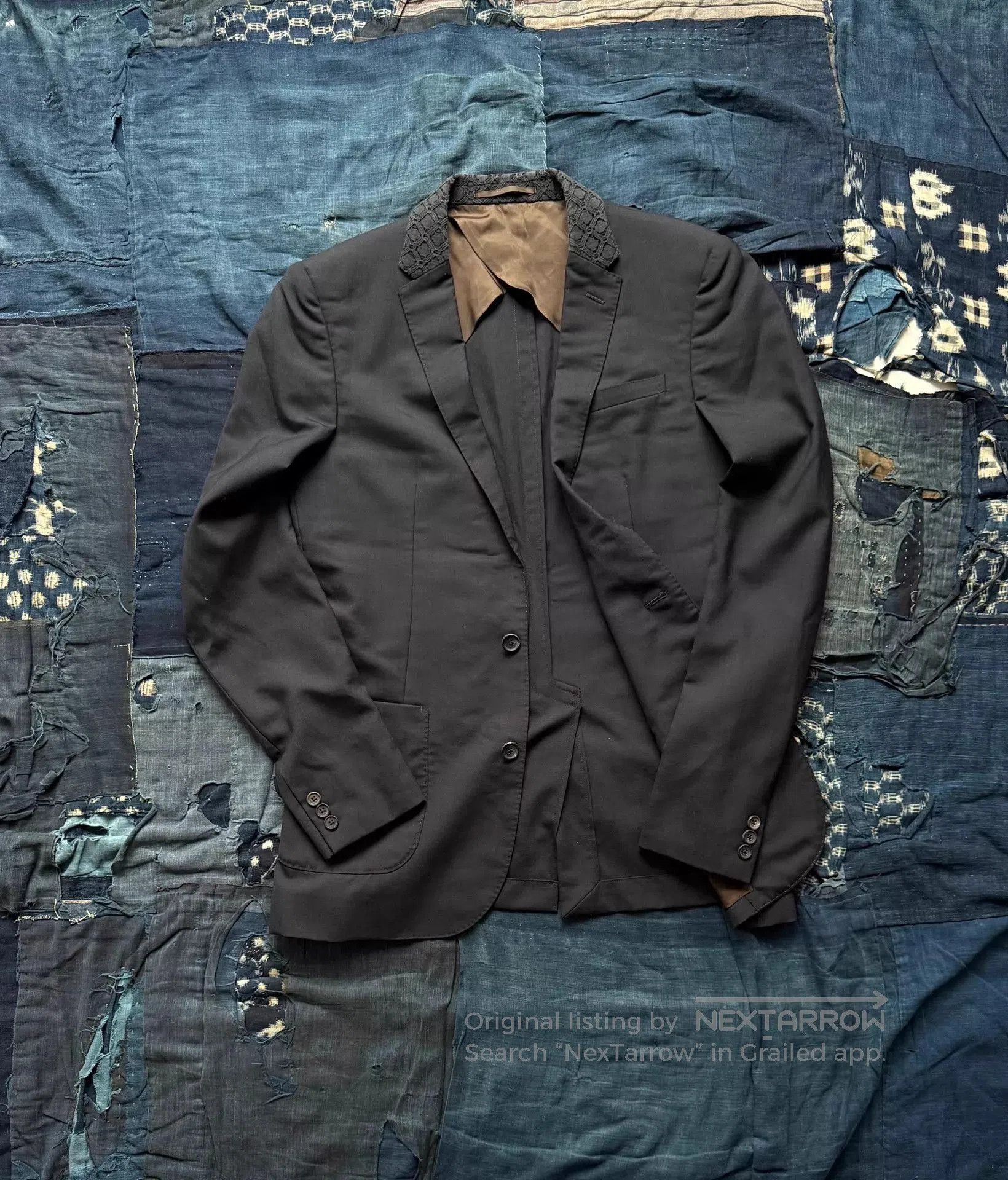 Kolor Black Formal Blazer with Textured Collar. Size US XL / EU 56 / 4 - 2 Thumbnail