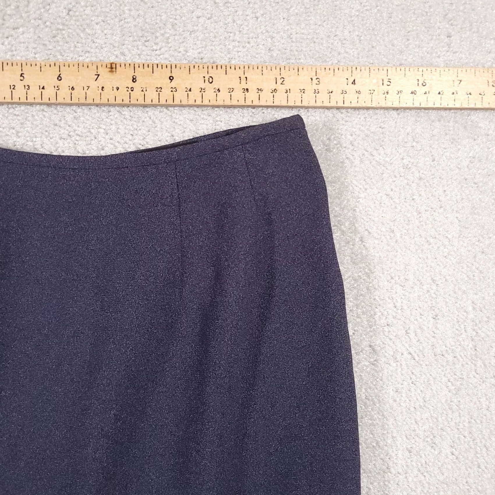 Vintage VINTAGE Tahari Skirt A-Line Pencil Women's 6 Blue Solid Lined Back Slit Zip USA Made Womens Size 28" / US 6 / IT 42 - 6 Thumbnail