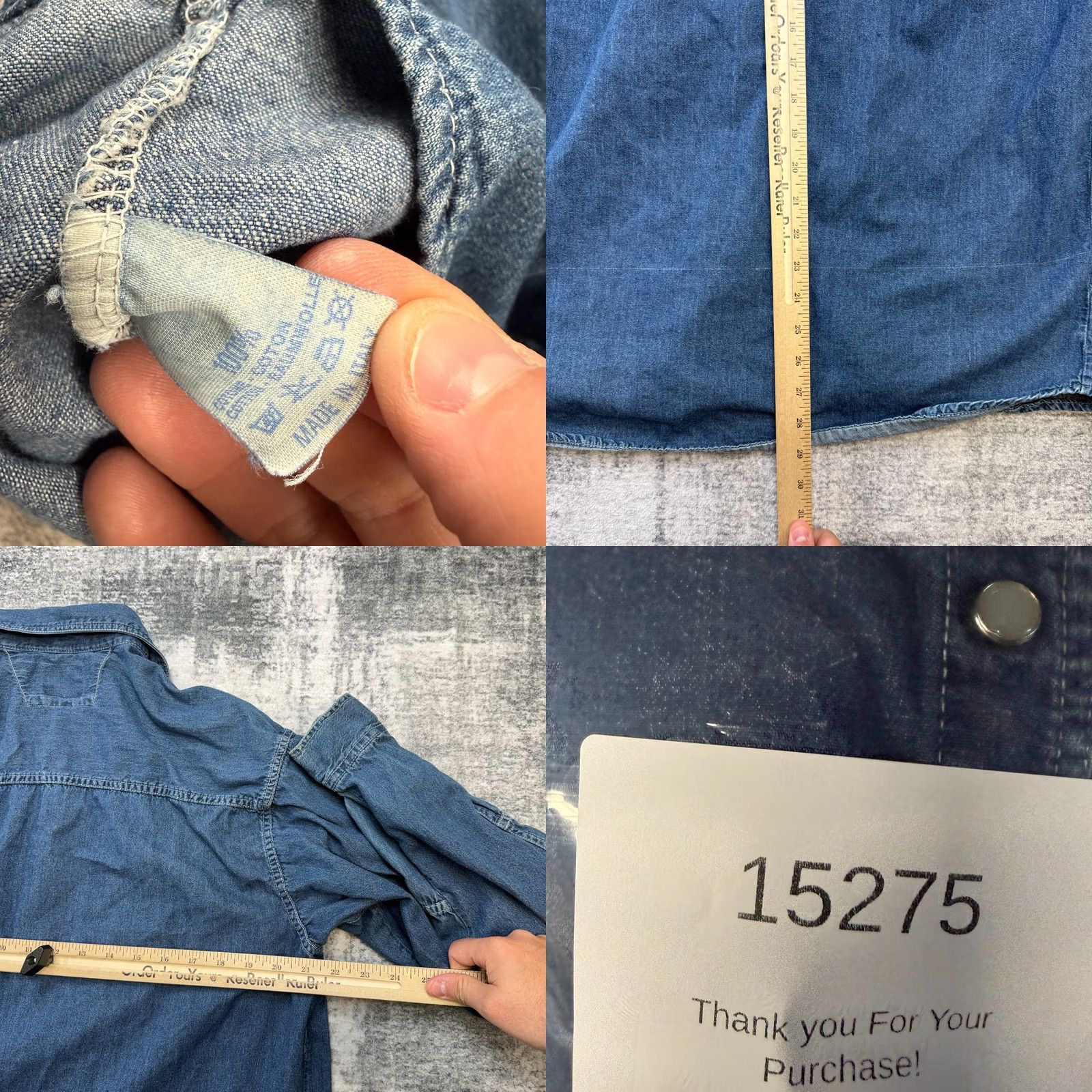 Doublet VINTAGE Trader Shirt Mens XL Blue VTG Jelt Denim Adult Pearl Snap Sanforized Double Pocket Italy Size US XL / EU 56 / 4 - 8 Thumbnail