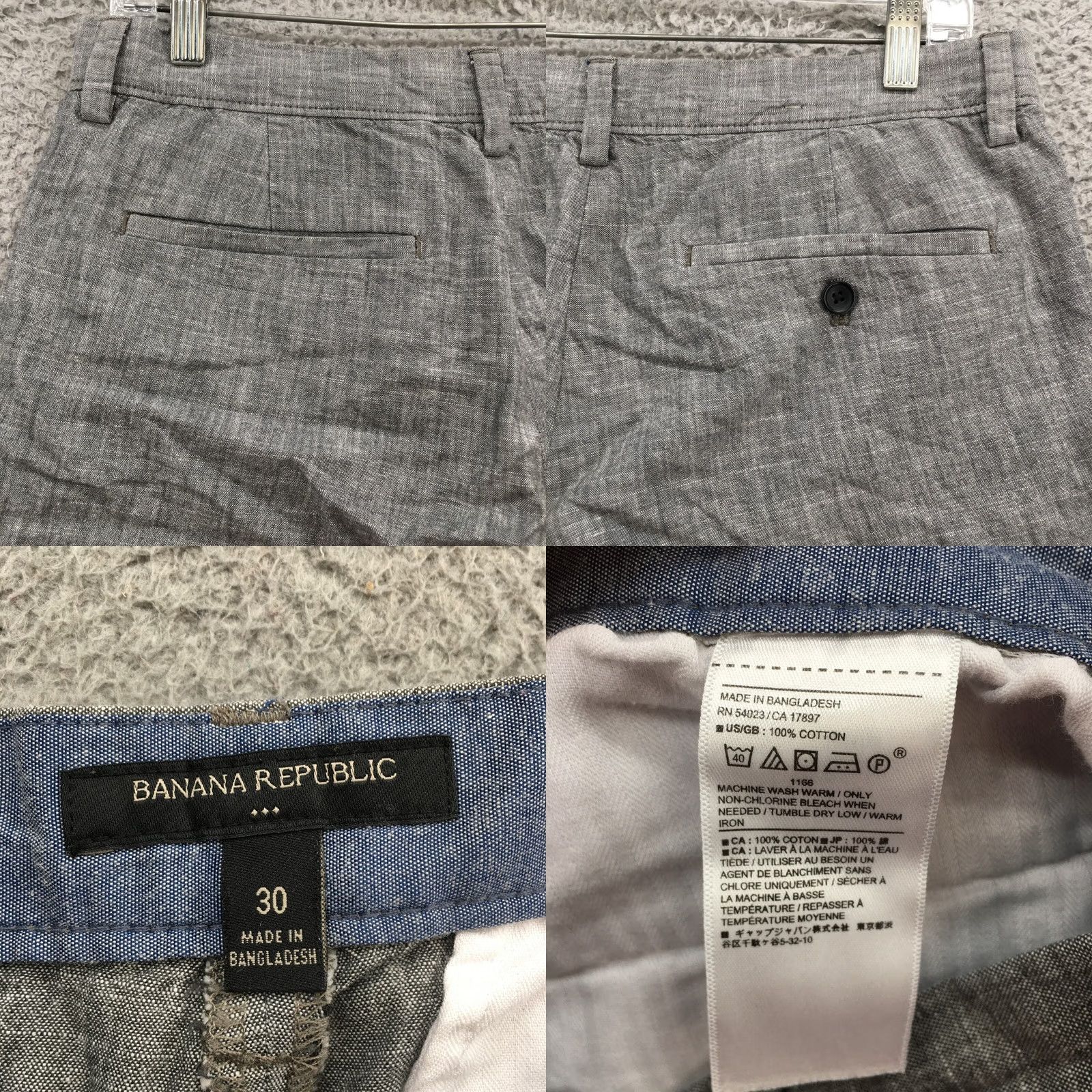 Banana Republic Banana Republic Chino Shorts Mens 30 Gray Cotton Hi-Rise Zip Fly Size US 30 / EU 46 - 9 Thumbnail