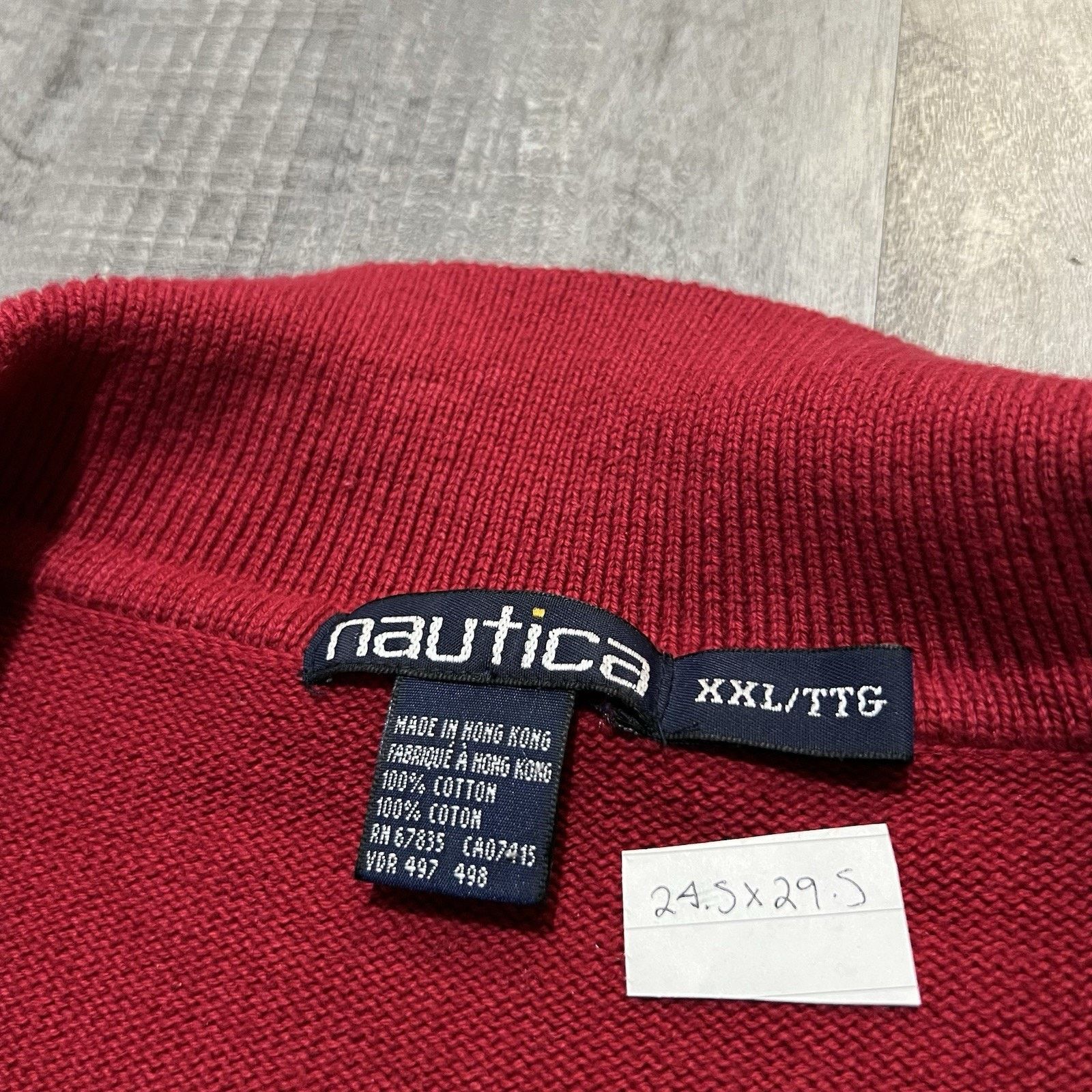 Nautica VTG Nautica Argyle Cotton Knit Red/Blue Collared Sweater 2XL Size US XXL / EU 58 / 5 - 5 Thumbnail