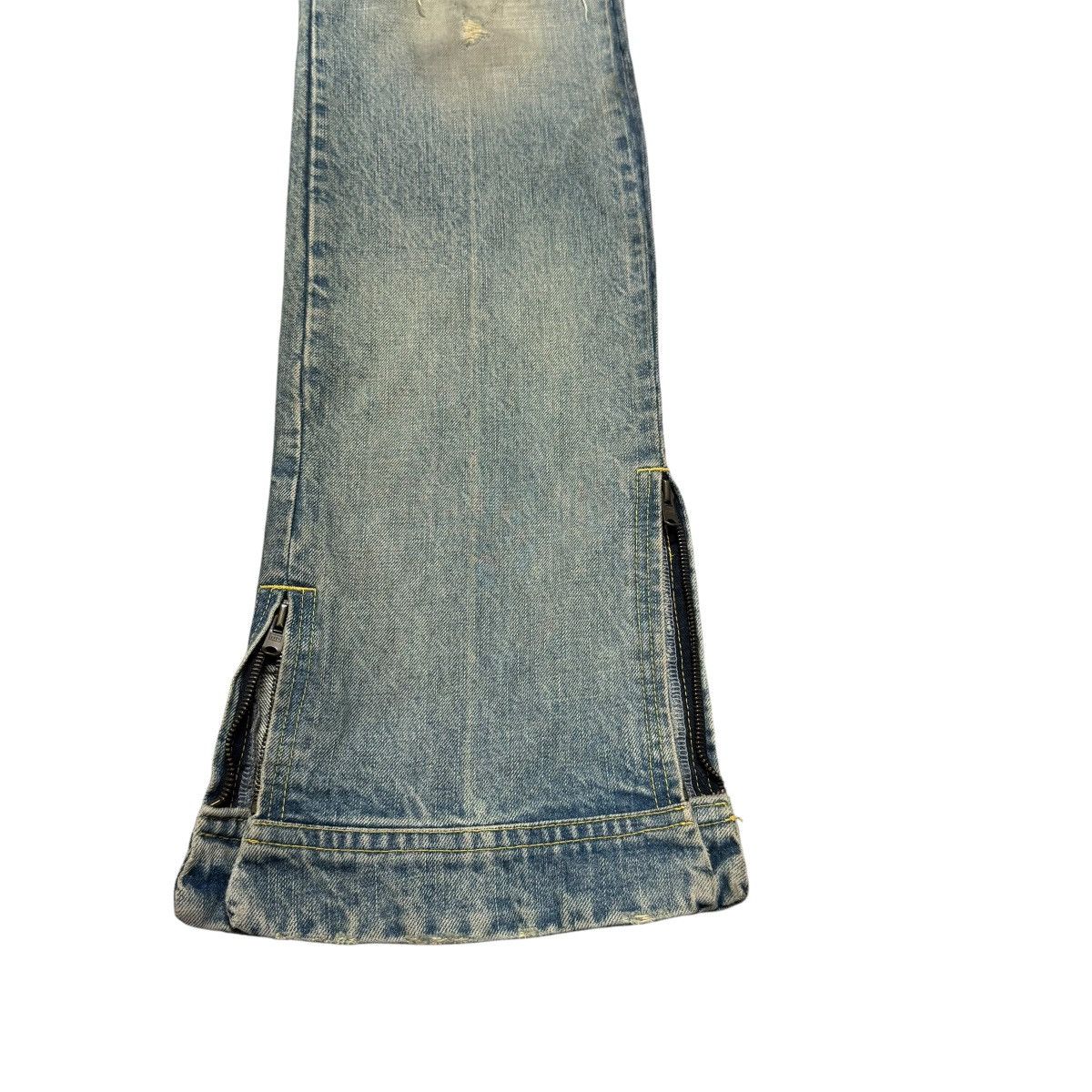 Japanese Brand Rico Mudwash Denim Flare Jeans Distressed Size US 33 - 10 Thumbnail
