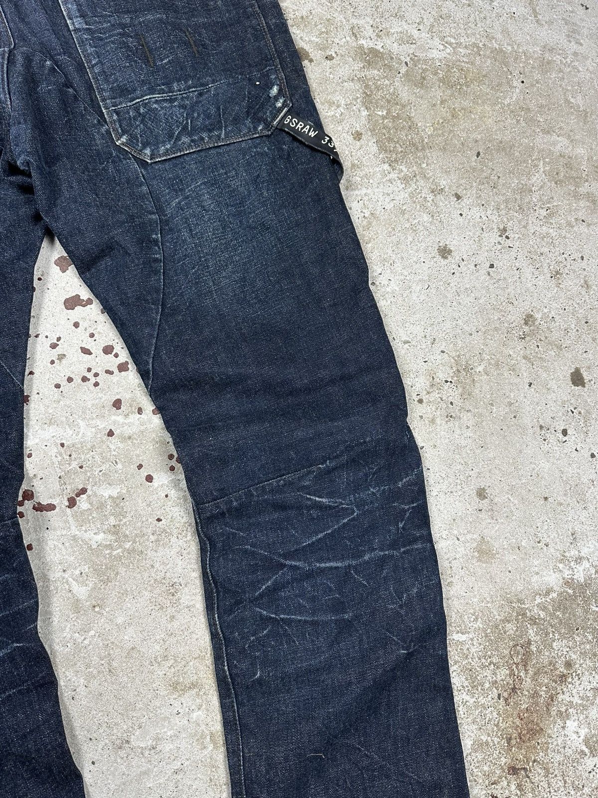 G-Star × Japanese Brand × Vintage Vintage Y2K G Star Raw 3301 Distressed Double Knee Denim Size US 34 / EU 50 - 14 Thumbnail