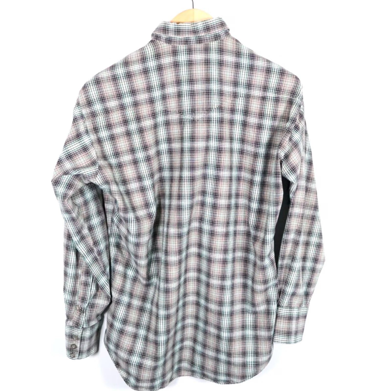 Vintage VINTAGE Cowboy Equipment Gray Green Plaid Diamond Pearl Snap Western Shirt Mens L Size US L / EU 52-54 / 3 - 2 Thumbnail