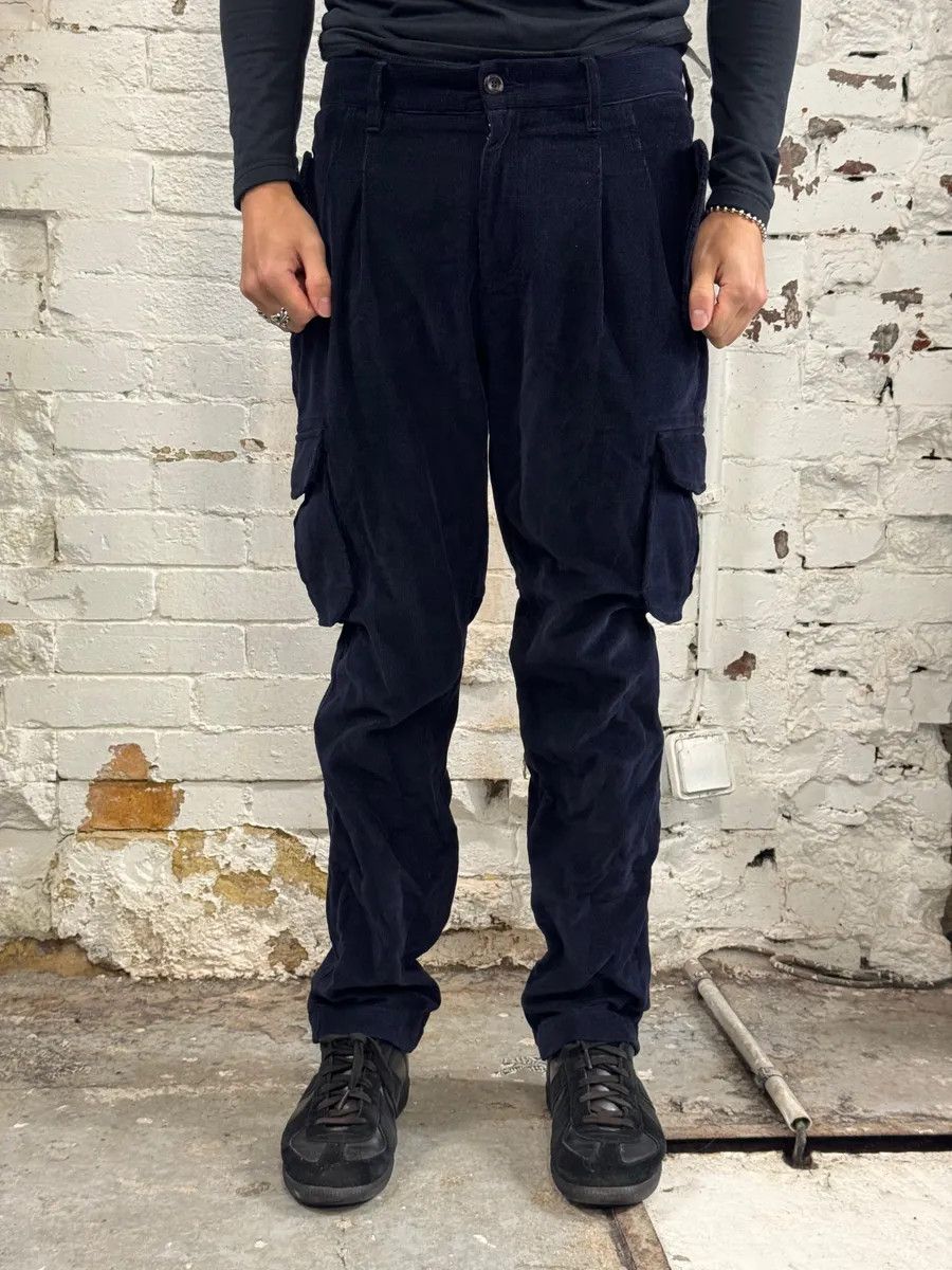 Emporio Armani AW2011 Emporio Armani Navy Corduroy Cargo Pants Size US 32 / EU 48 - 1 Thumbnail