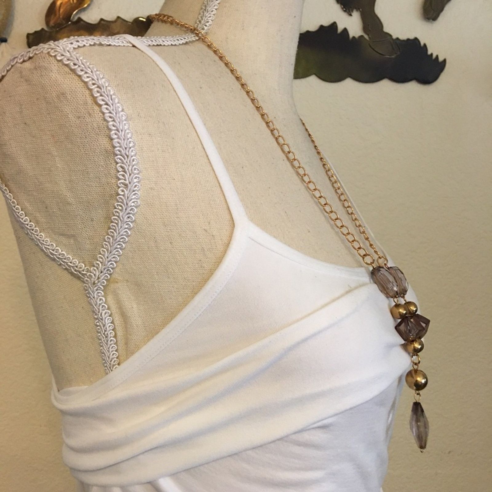 Vintage Vintage 80s faceted bead gold tone chain necklace Size ONE SIZE - 3 Thumbnail