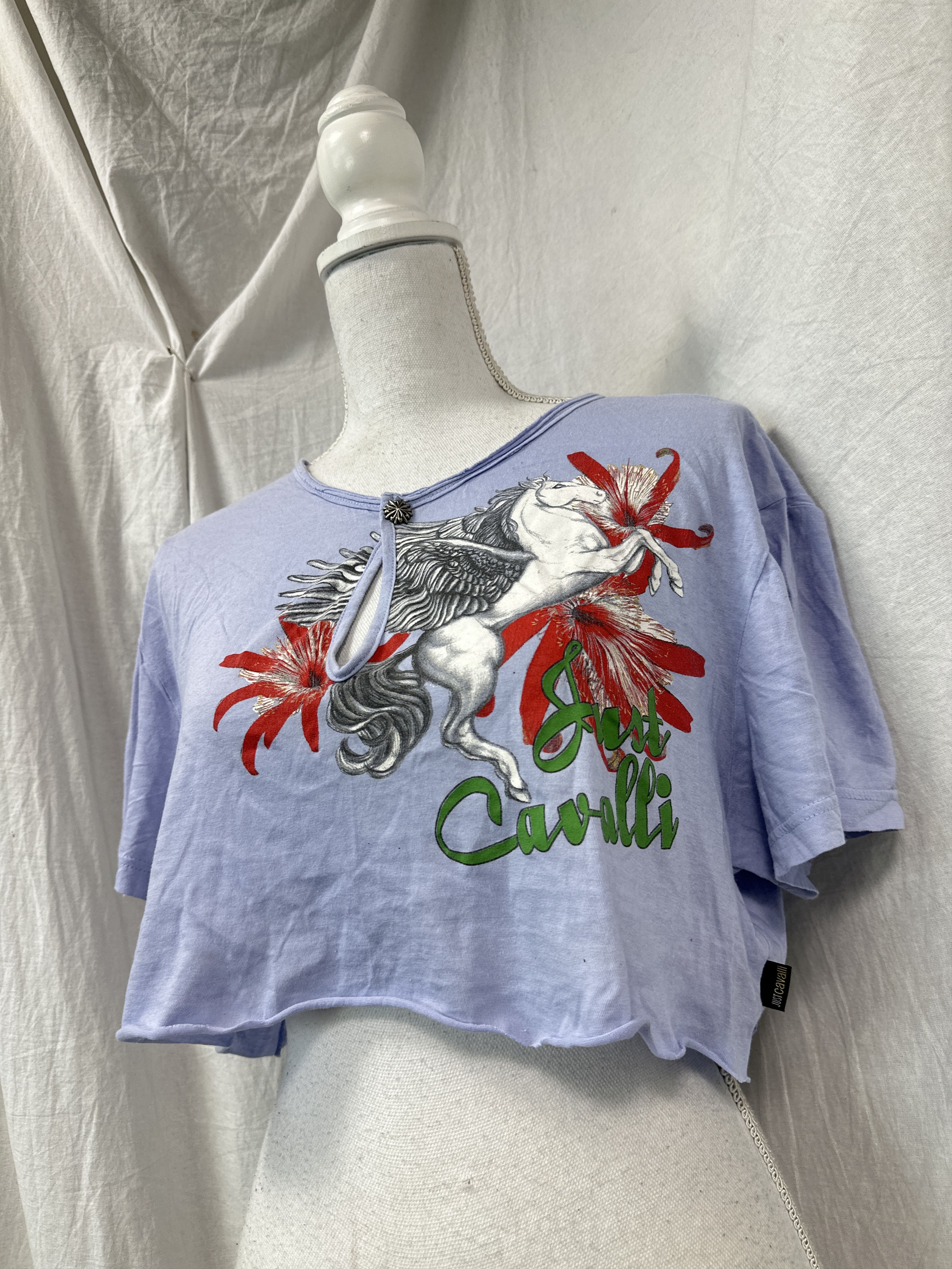 Roberto Cavalli Vintage Roberto Cavalli Cropped Unicorn Top Y2K Size M / US 6-8 / IT 42-44 - 1 Thumbnail