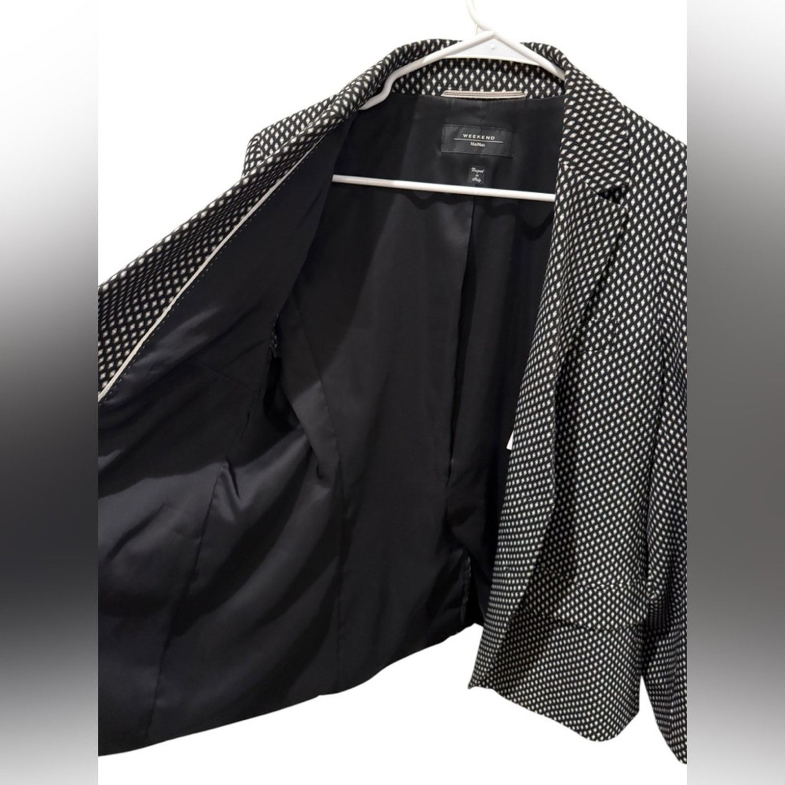 Max Mara MaxMara Bebbio Two-Button Diamond Print Blazer Jacket 14 Size L / US 10 / IT 46 - 6 Thumbnail