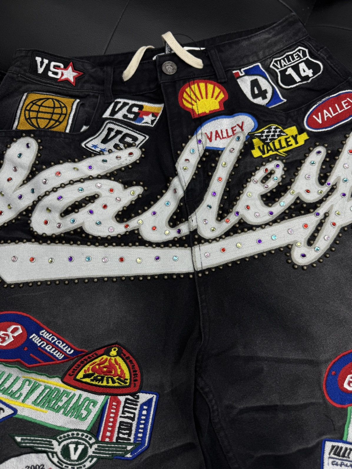 Vale Valley Black Denim Patchwork Shorts Size 30 (Brand New) Size US 30 / EU 46 - 3 Thumbnail
