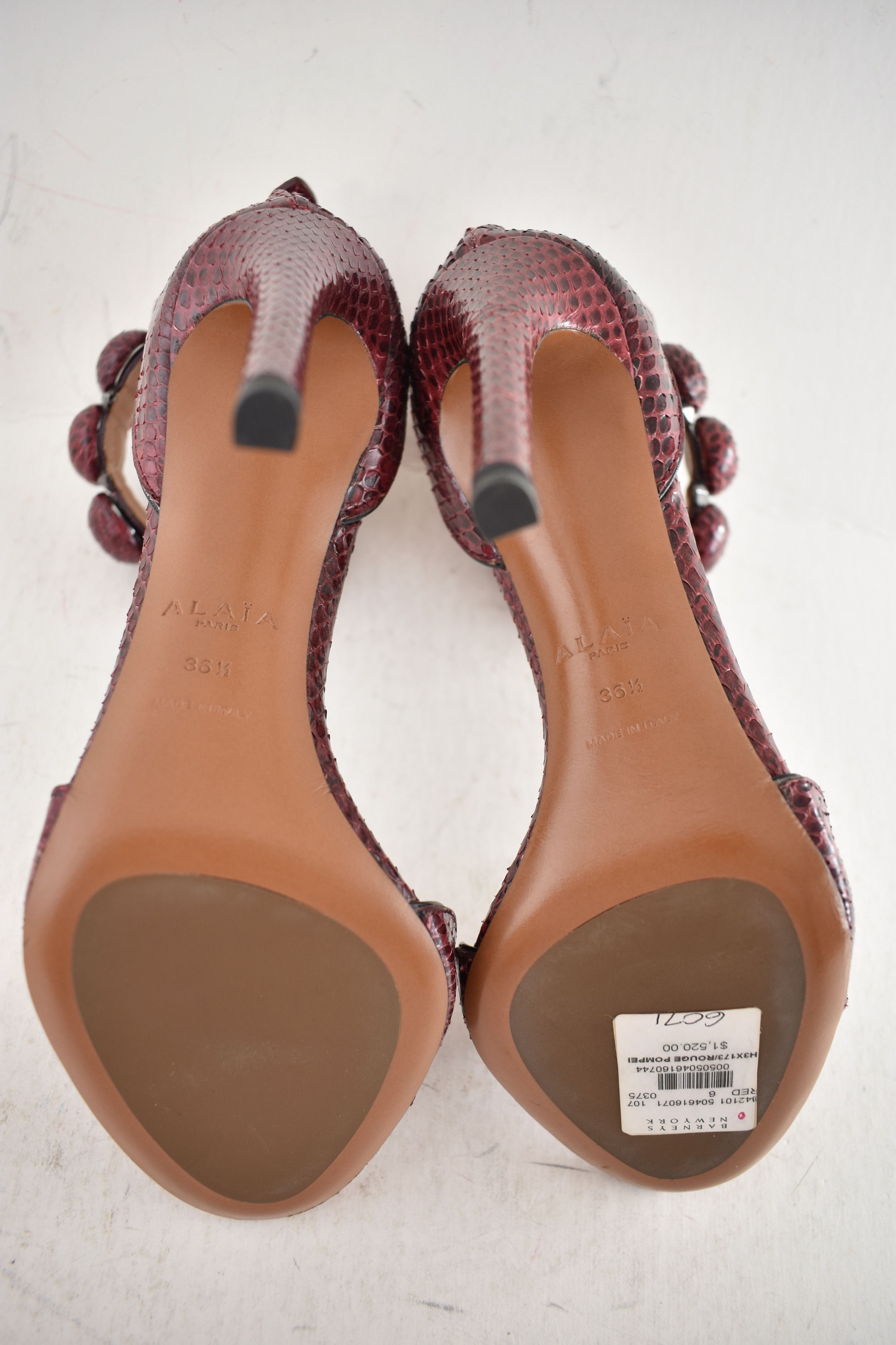 Alaia Alaia Bombe 110m Snakeskin Ankle Strap Sandal Heel Pump 36.5 Size US 6.5 / IT 36.5 - 14 Thumbnail
