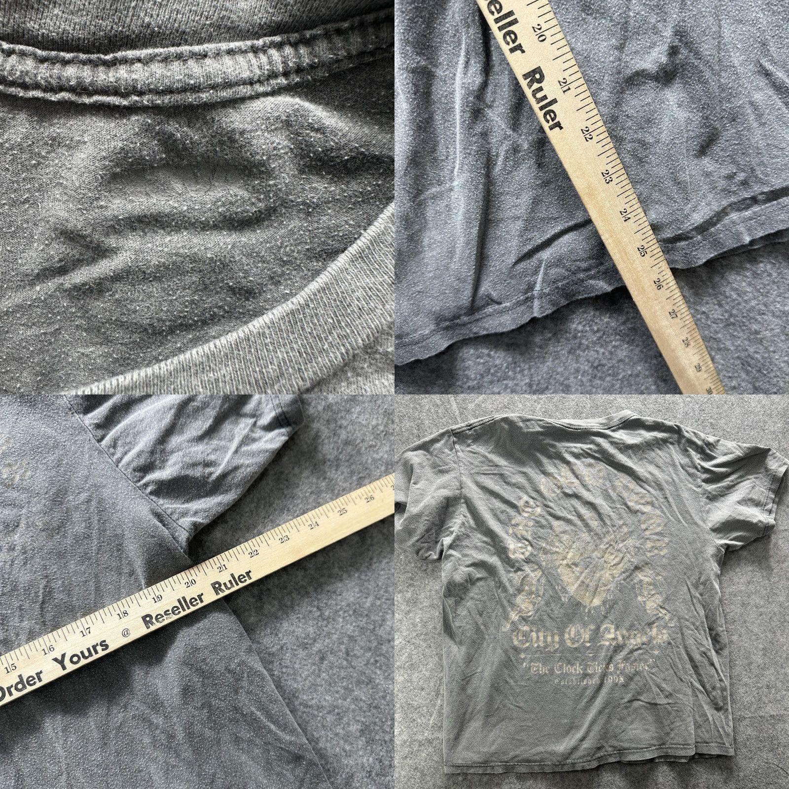 Vintage VINTAGE City Of Angels Shirt Mens Large Gray Graphic Tee Clock Ticks Faster Distressed Size US L / EU 52-54 / 3 - 8 Thumbnail