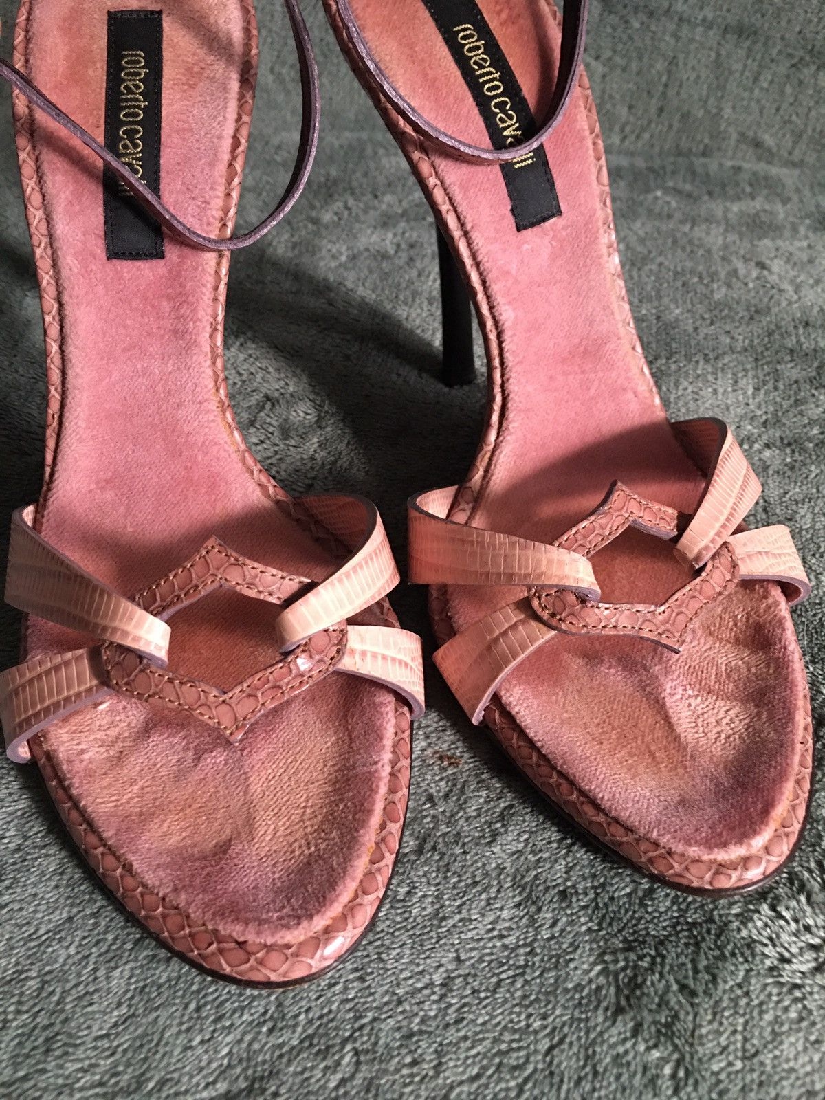 Roberto Cavalli Roberto Cavalli Snakeskin Strappy Leather Heels Sandals EU37 Size US 7 / IT 37 - 12 Thumbnail