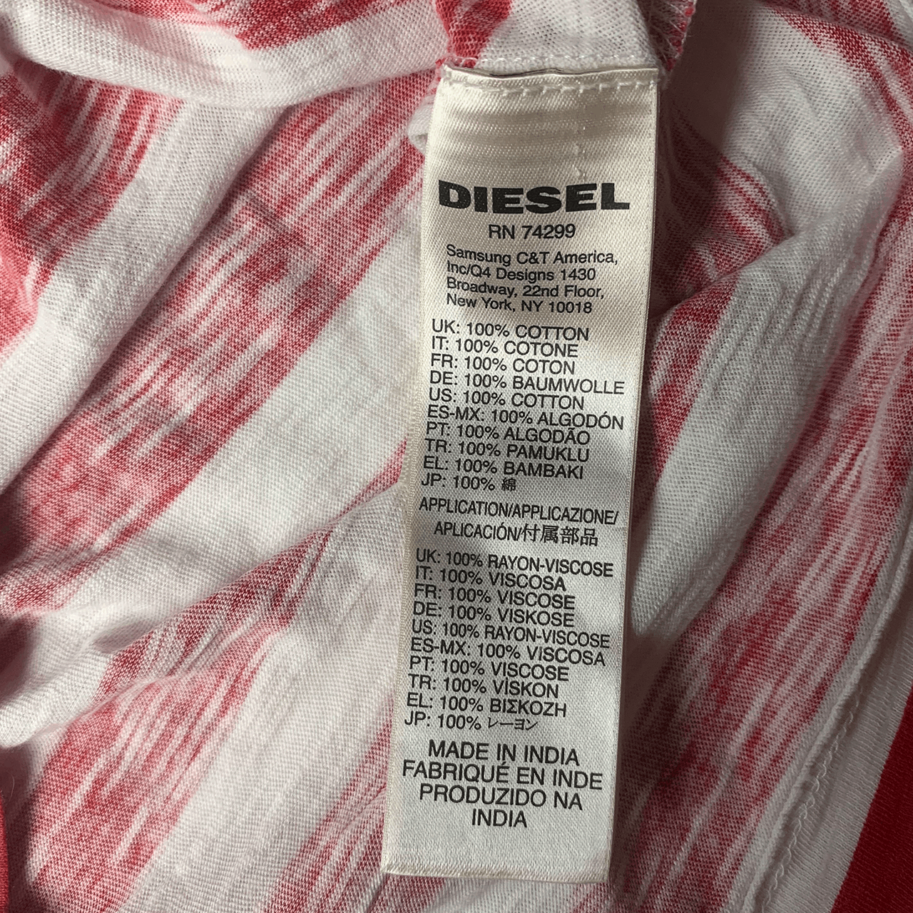 Diesel Diesel Striped Y2K Punk Spellout Big Logo Tee Size US L / EU 52-54 / 3 - 8 Thumbnail