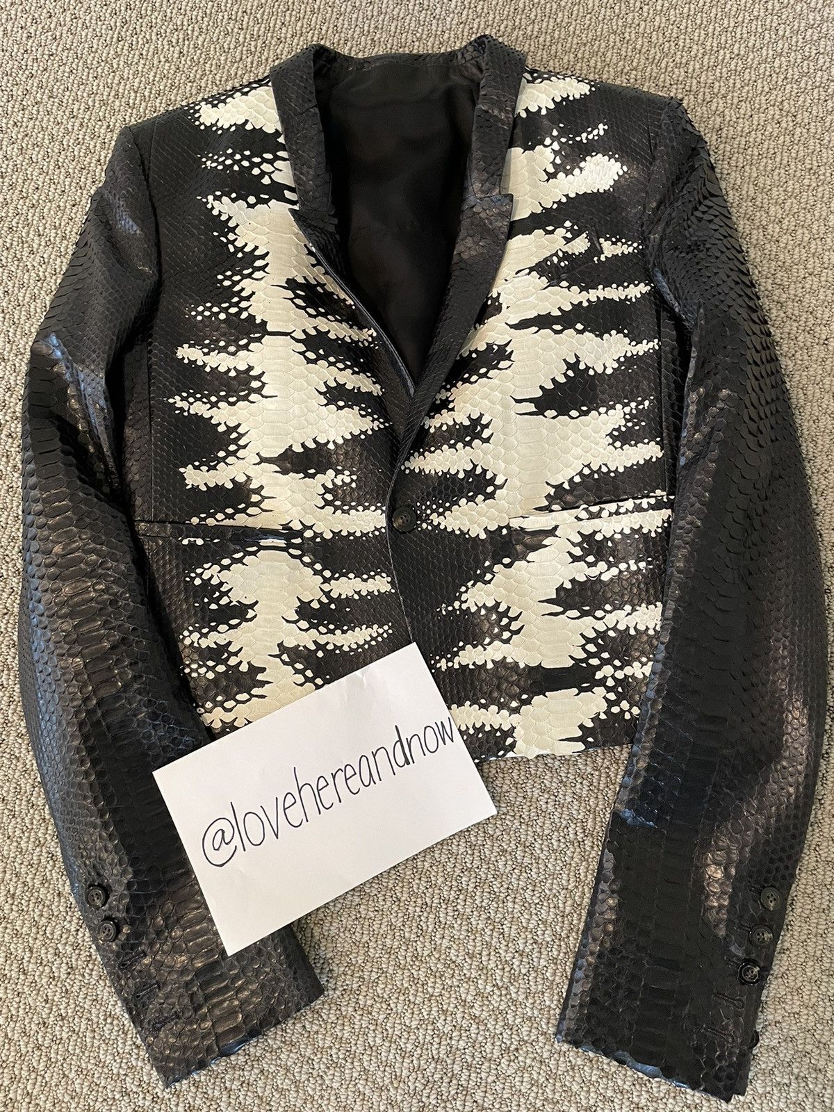 Rick Owens Python Alice Jacket in black/natural | Grailed