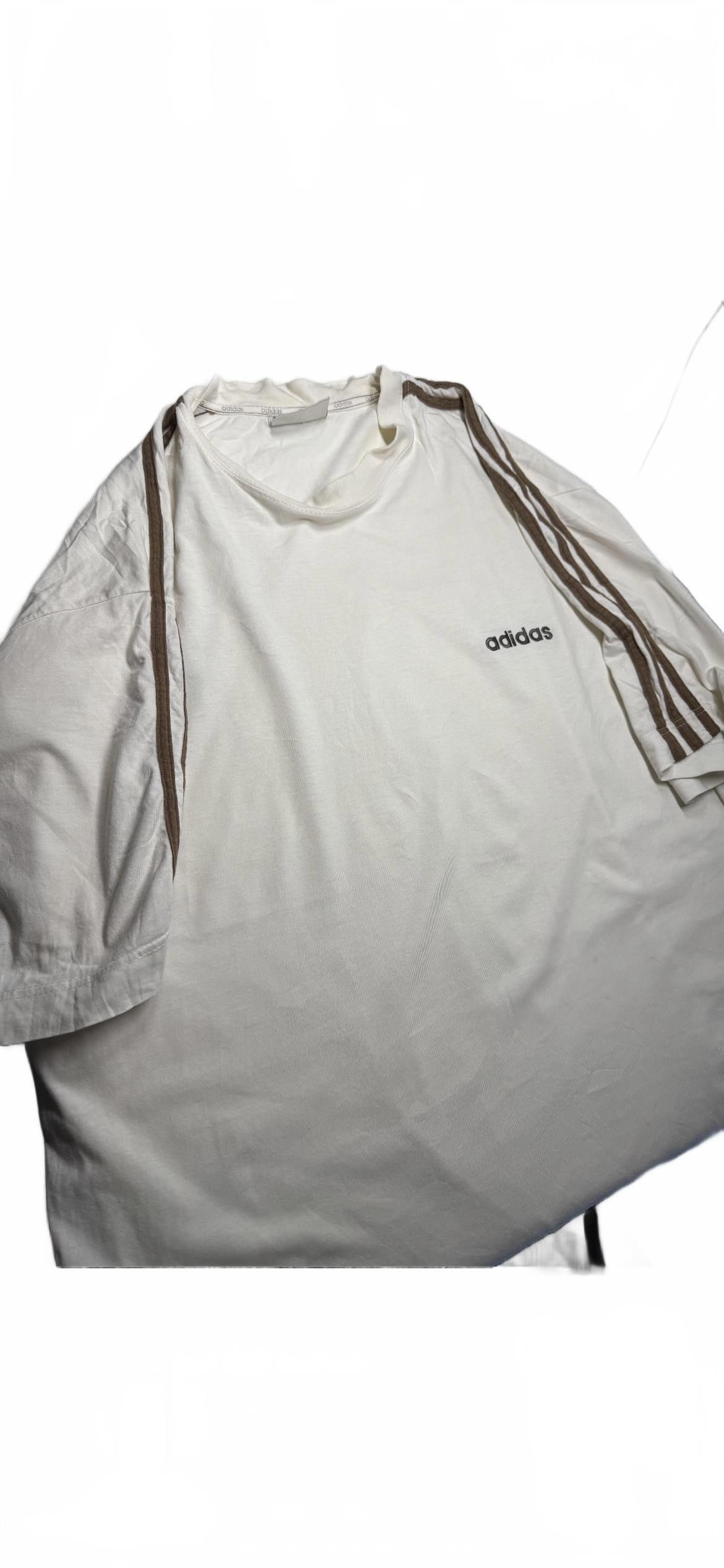 Adidas Adidas Vintage White T-Shirt with Stripes Size US XL / EU 56 / 4 - 3 Thumbnail