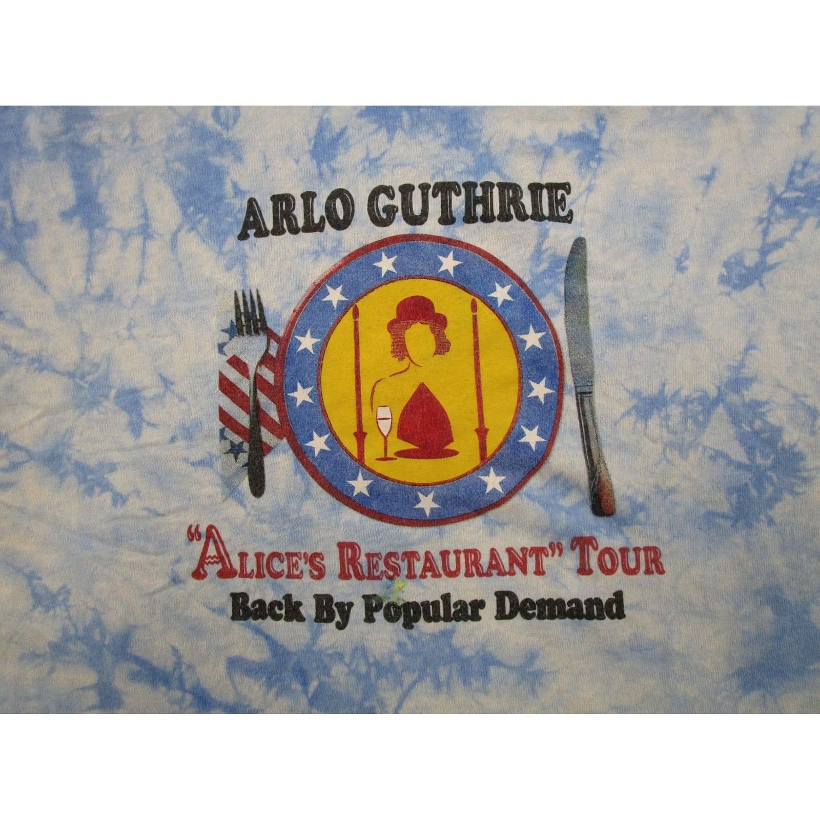 Gildan Arlo Guthrie World Tour Alice’s Restaurant Tie Dye Tour T-Shirt XL Unisex READ Shirt Adult XL Multicolor Music Festival Mid-2000s Mens Size US XL / EU 56 / 4 - 2 Thumbnail