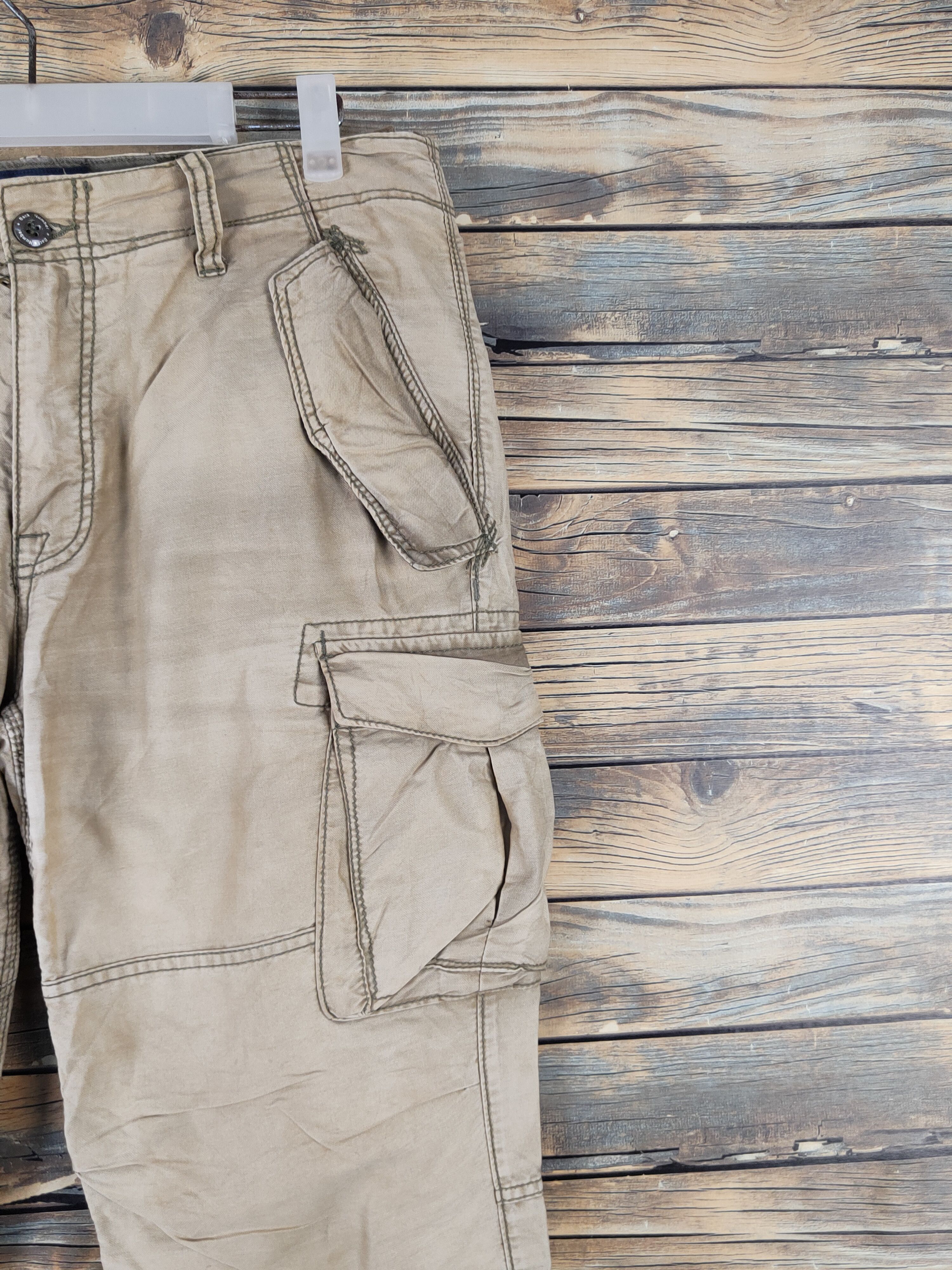 Japanese Brand Back Number Beige Multipocket Tactical Cargo Pants #W1503 Size US 33 - 5 Thumbnail
