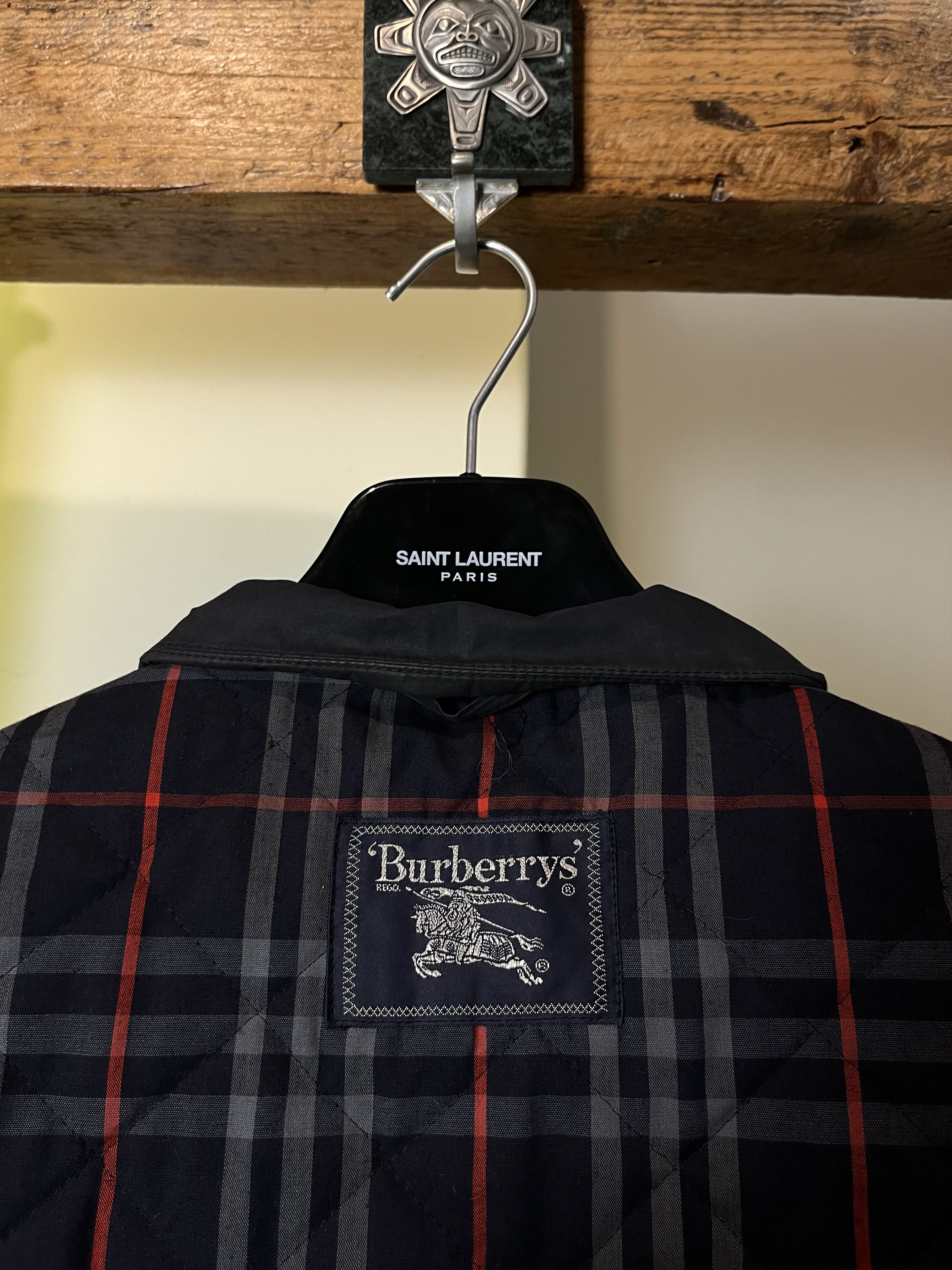 Burberry × Vintage Vintage 90s Burberrys Reversible Vest Jacket Navy Checked Size US L / EU 52-54 / 3 - 7 Thumbnail