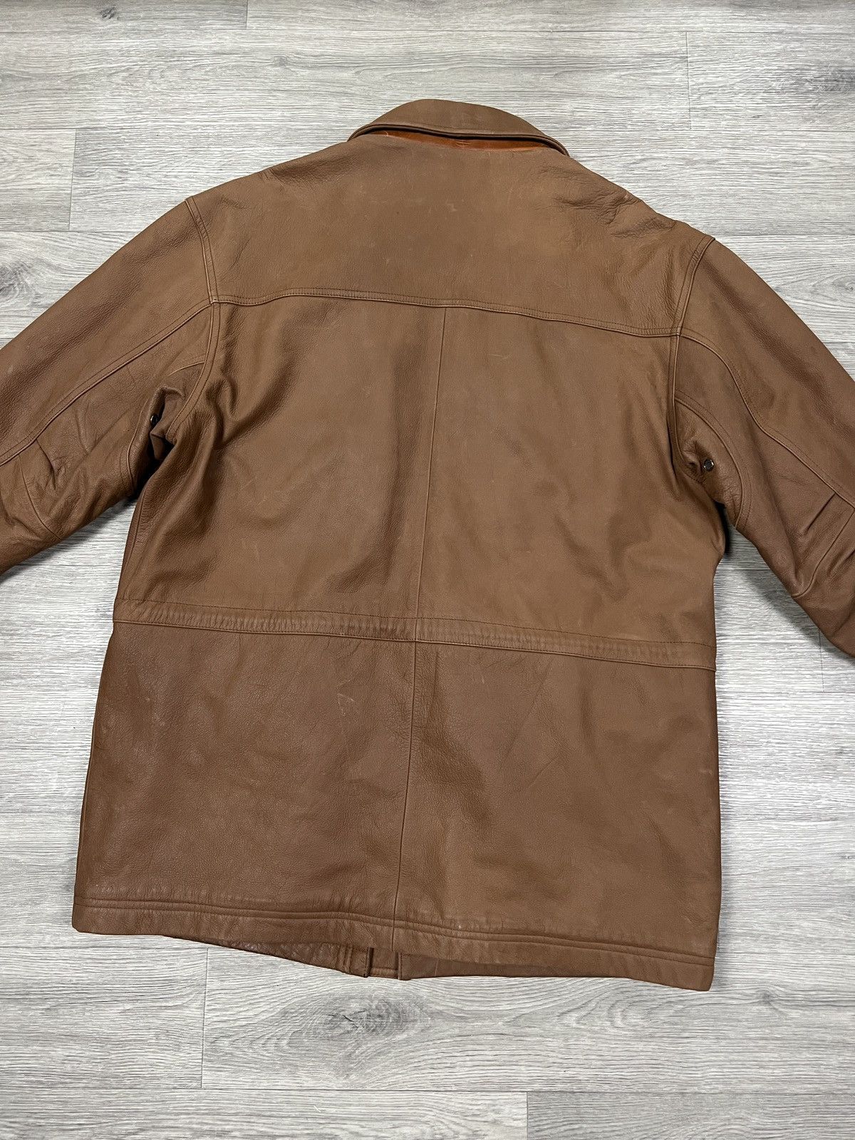 Timberland Vintage Timberland Leather Barn Jacket Brown Multi-Pocket Size US S / EU 44-46 / 1 - 9 Thumbnail