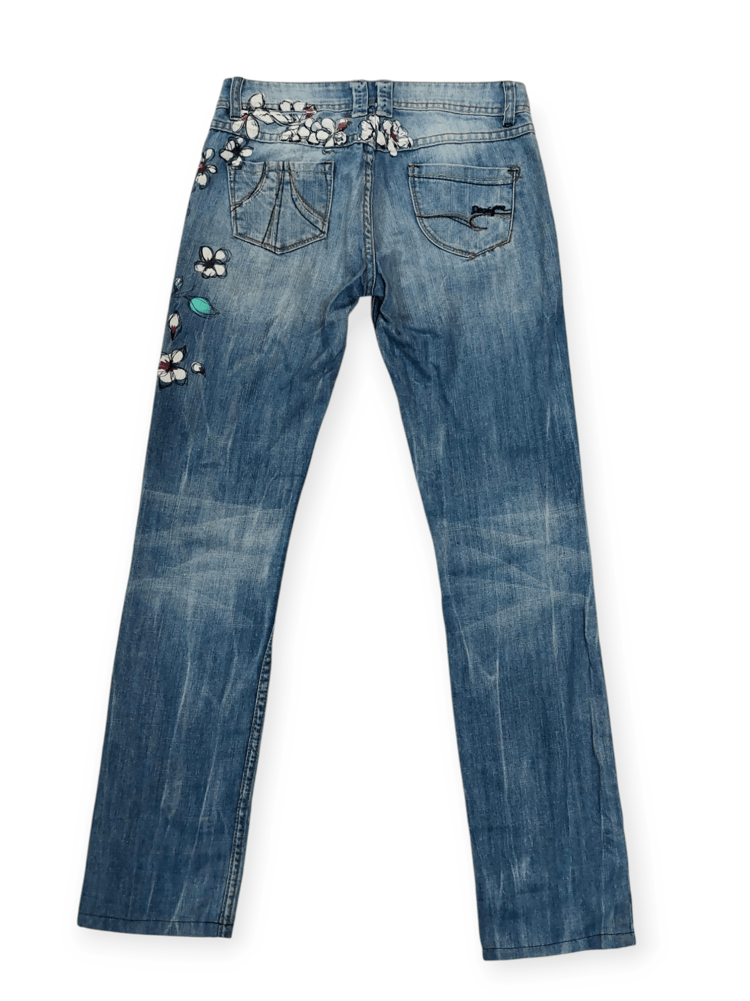 Desigual Desigual Florish Flower Art Denim Size 26" / US 2 / IT 38 - 3 Thumbnail