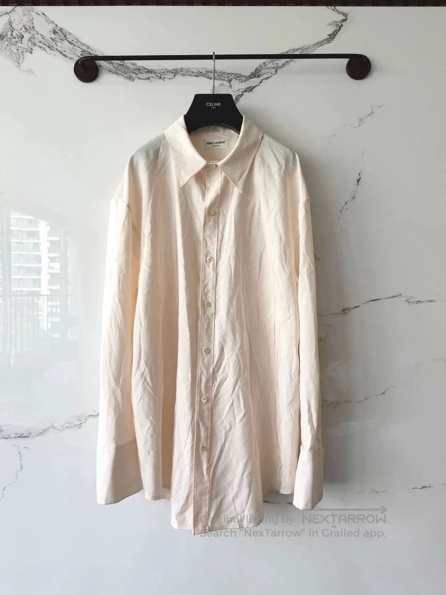 saint laurent oversized wool silk shirt.