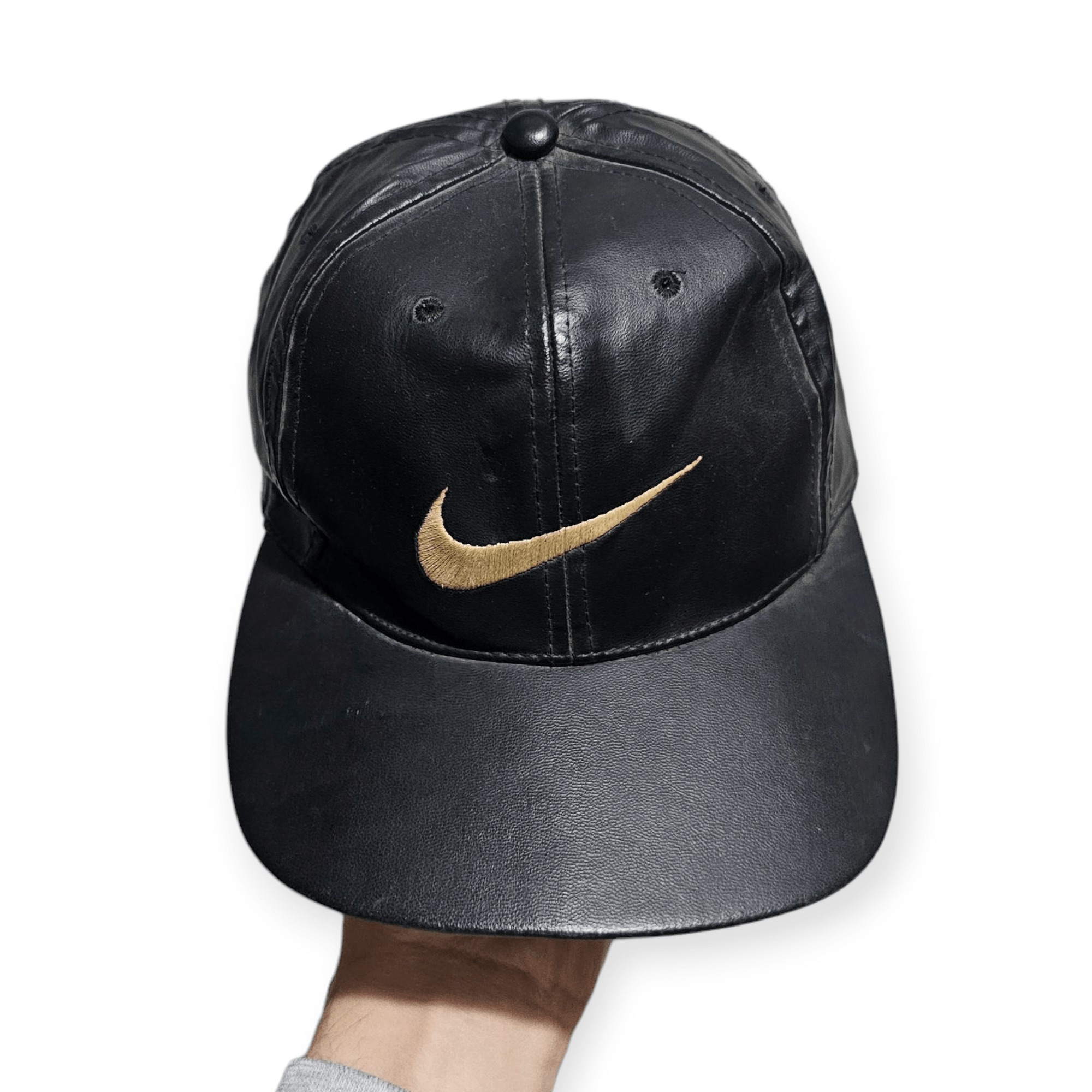 Nike Nike Vintage Big Logo Leather Hat Size ONE SIZE - 2 Thumbnail