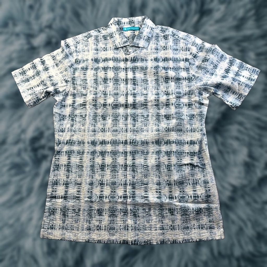Tori Richard Tori Richard Shirt Mens Small Puckered Seersucker Geometric Hawaiian NEW Size US S / EU 44-46 / 1 - 1 Thumbnail