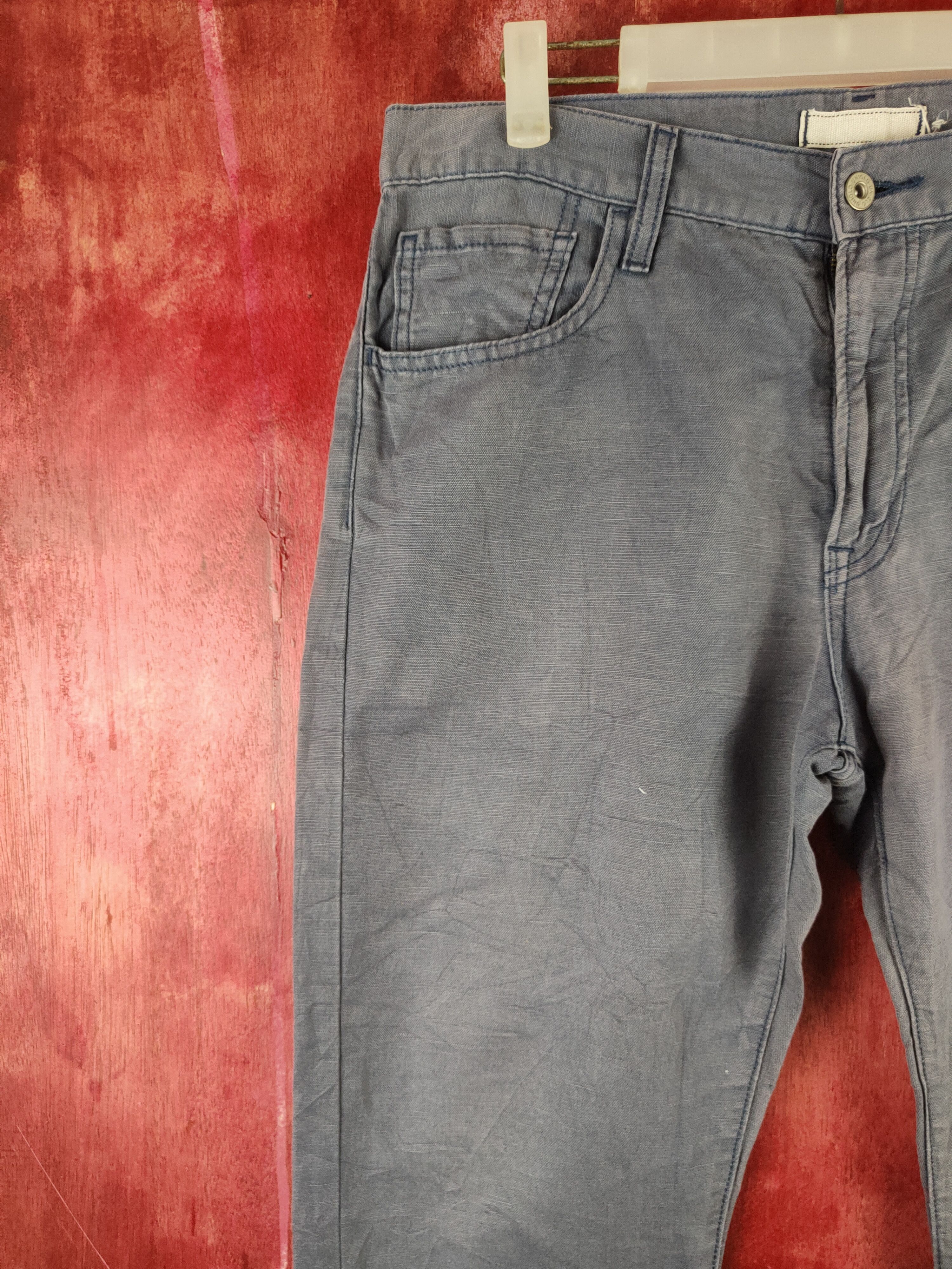 Uniqlo VINTAGE Japanese faded blue Trousers Casual Pants N#S2929 Size US 33 - 3 Thumbnail