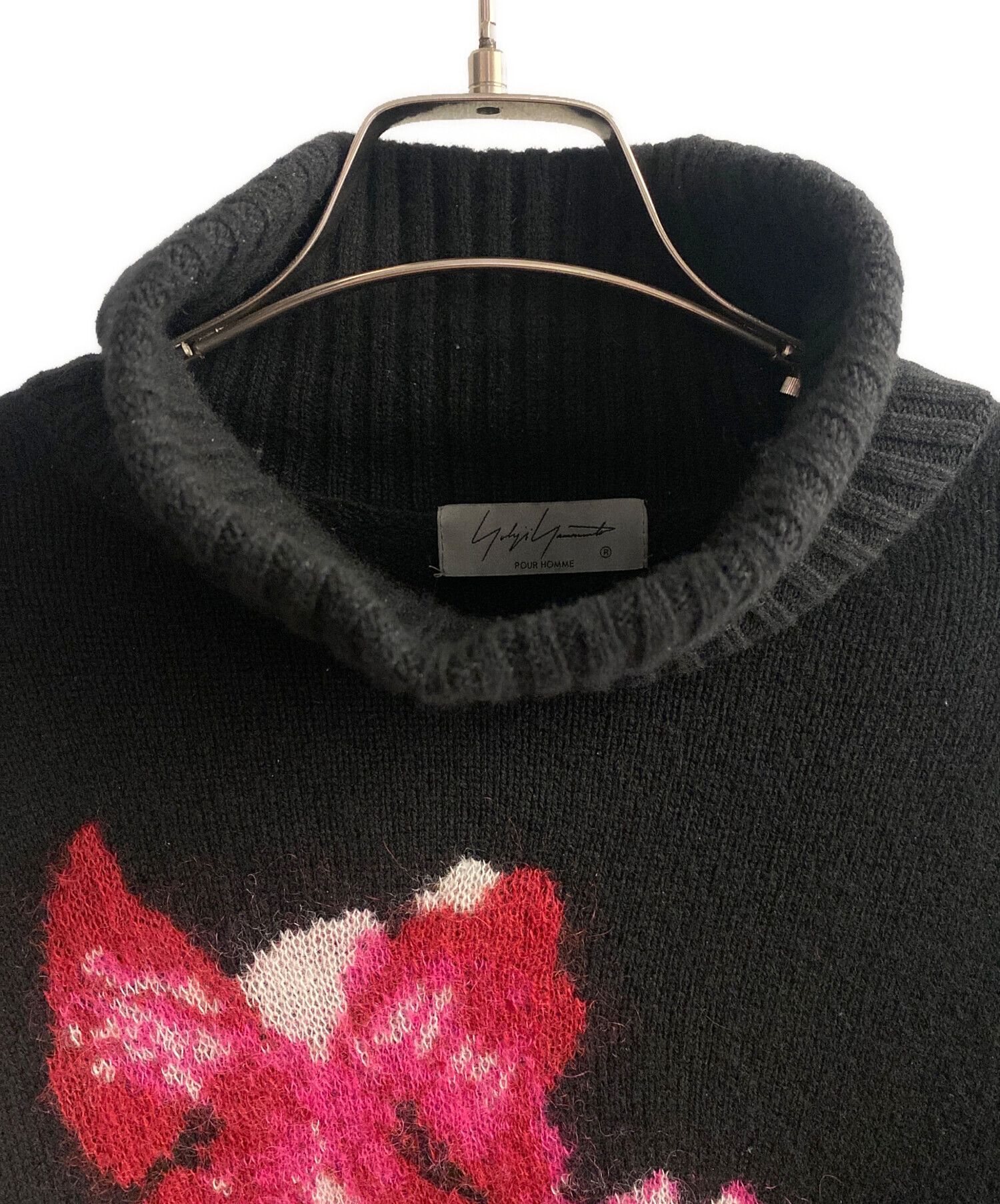 Yohji Yamamoto Yohji Yamamoto Pour Homme Floral Knit Sweater Black 2 Size US M / EU 48-50 / 2 - 3 Thumbnail