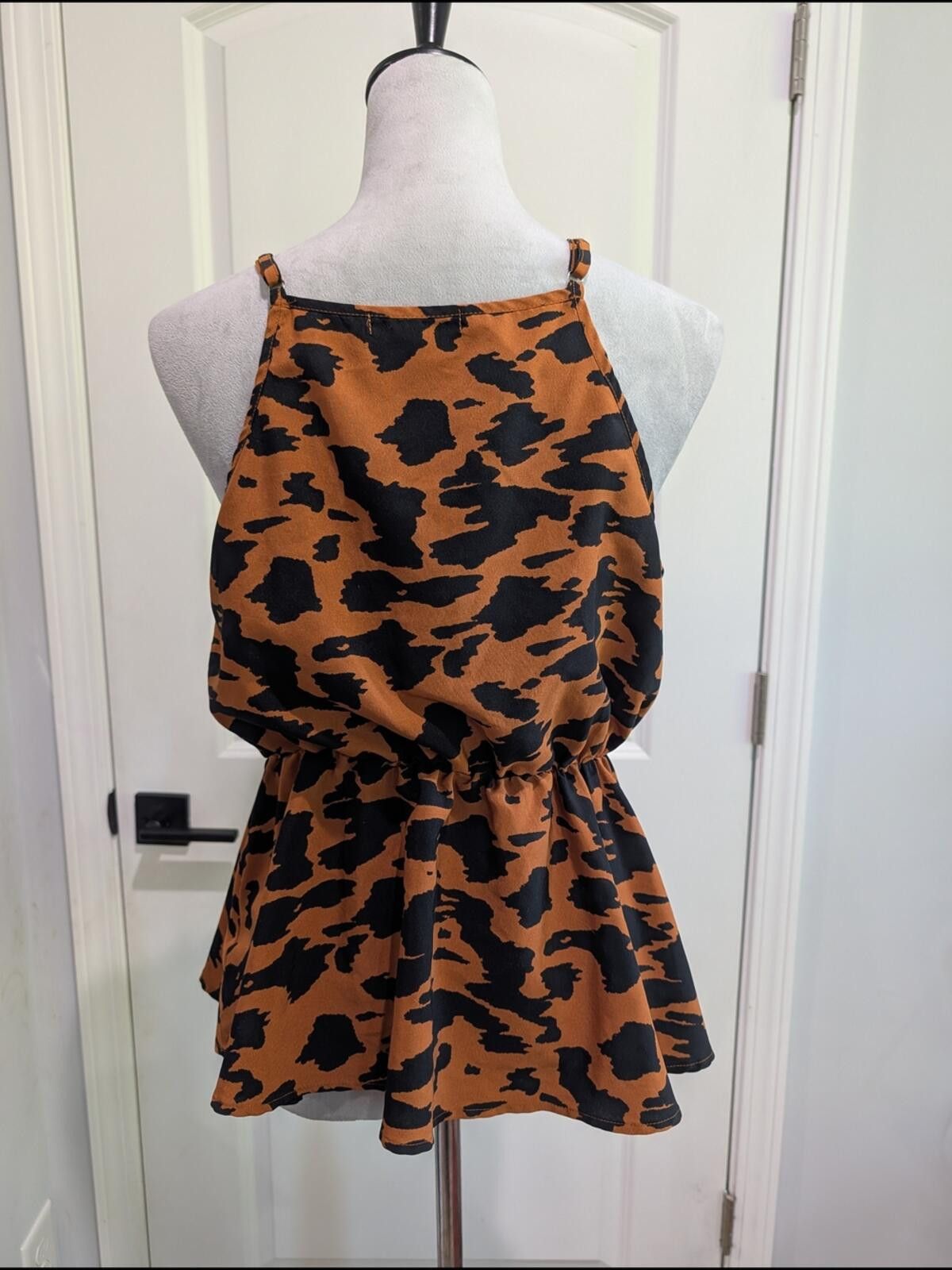 Shein SHEIN Animal Print Spaghetti Strap Peplum Cami Size L / US 10 / IT 46 - 2 Thumbnail