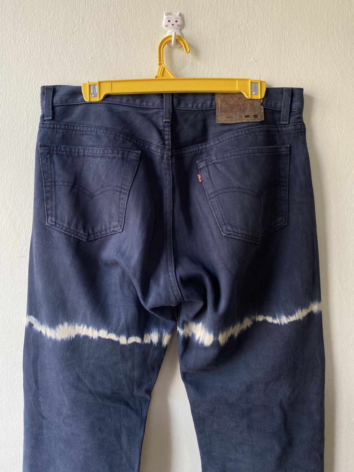 Levi's × Levi's Vintage Clothing × Vintage Vintage 90s Levi’s 501 Blue White Tye Dye Distressed Denim Size US 34 / EU 50 - 7 Thumbnail