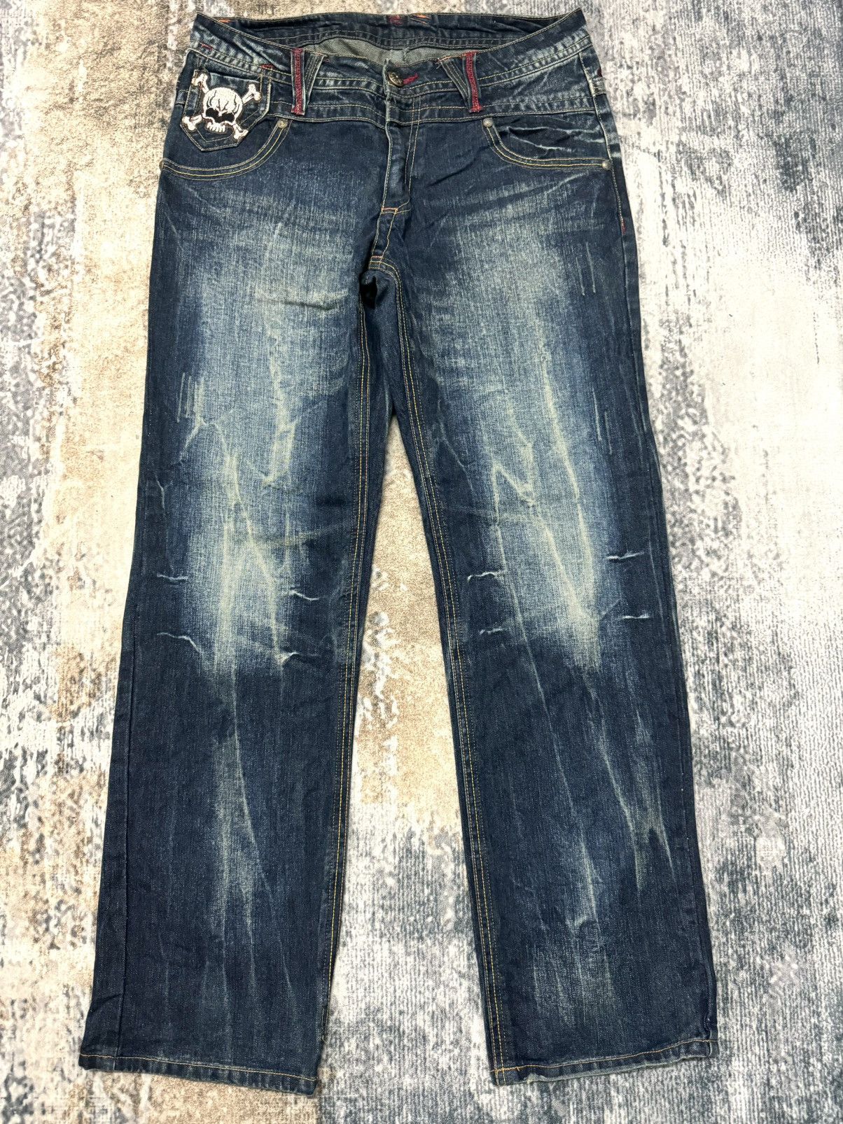 Original Jeans Skull Logo Embroidered Logo Japanase Brand