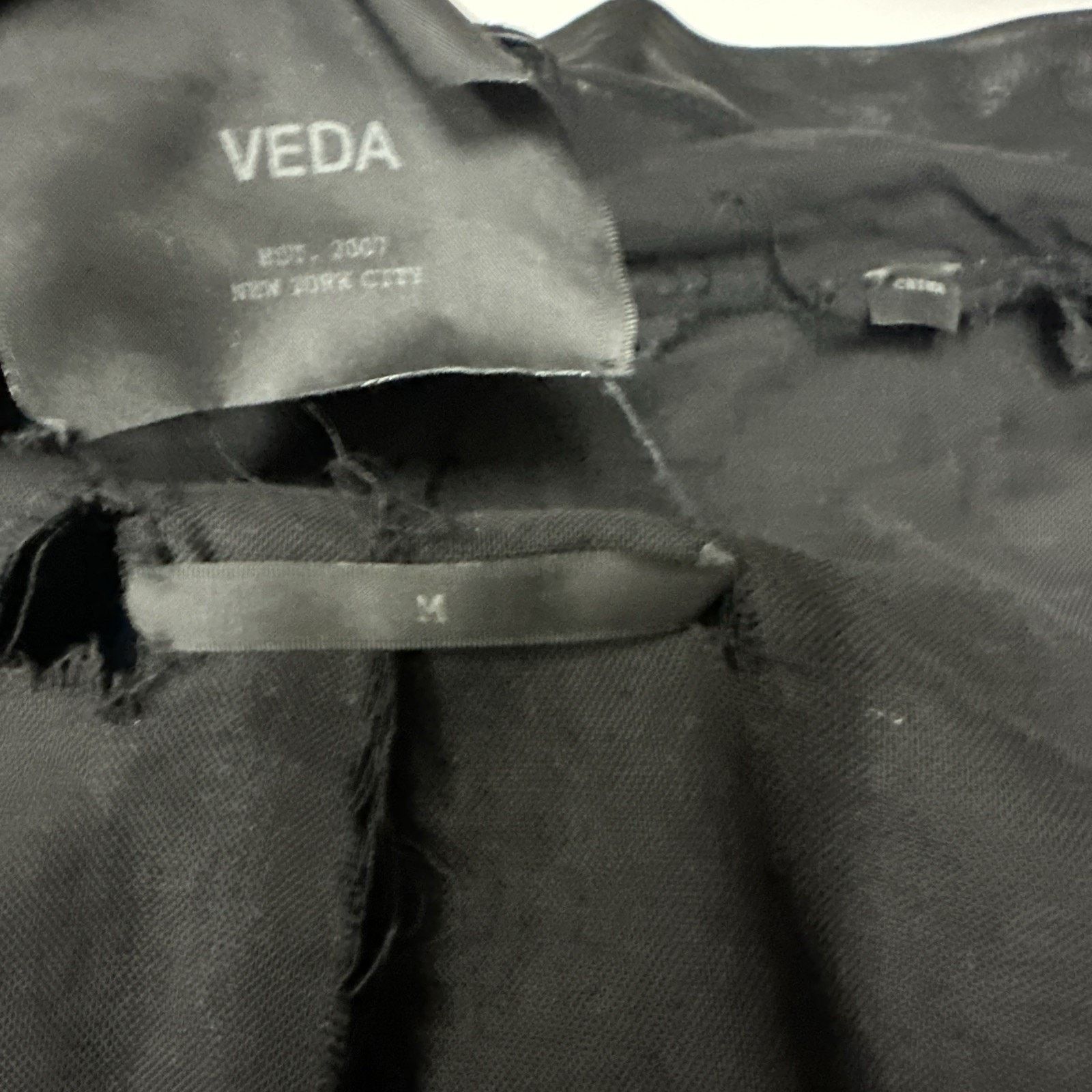 VEDA Veda Dallas Leather Moto Jacket Size M Black Panel Biker Size M / US 6-8 / IT 42-44 - 4 Thumbnail