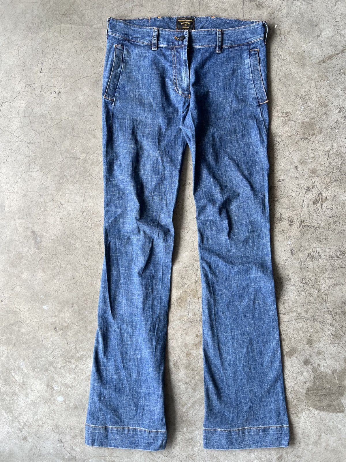 Vivienne Westwood Vivienne Westwood Anglomania - “Pirate” Spiral Flared Jeans Size 28" / US 6 / IT 42 - 1 Thumbnail