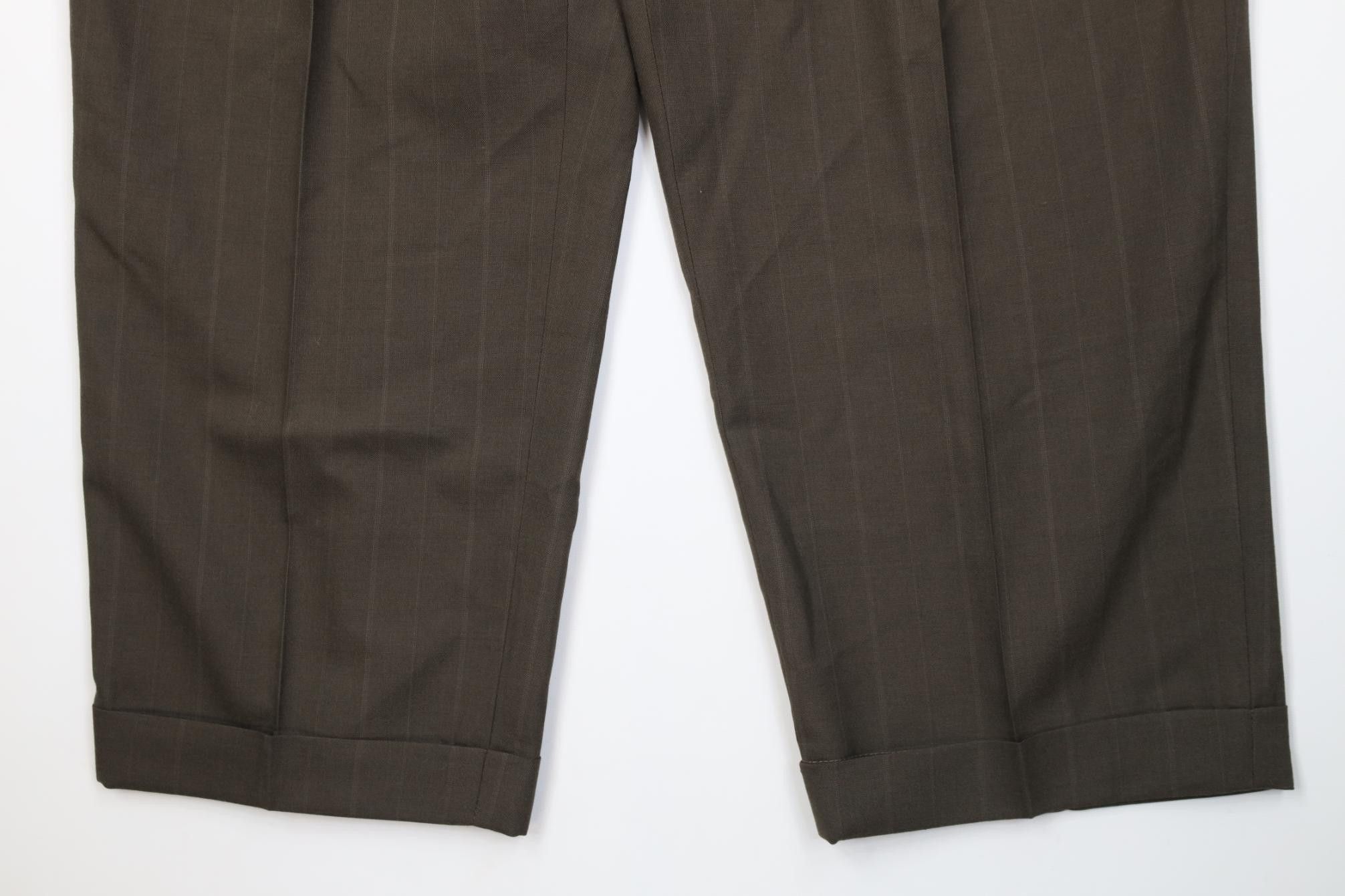 Vintage Vintage 90s Streetwear Wool Striped Wide Leg Chino Pants Size US 38 / EU 54 - 4 Thumbnail