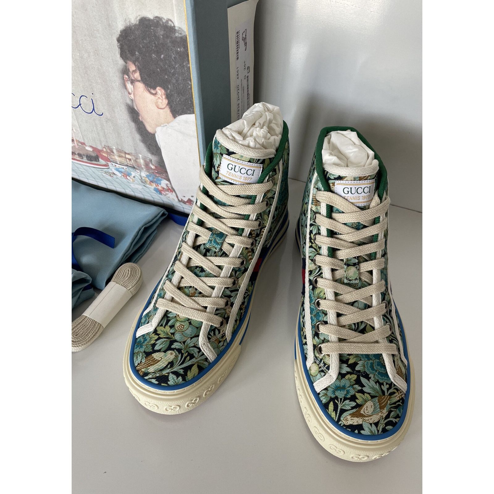 Gucci Gucci Floral Love Affair Tennis High-top Sneakers 6.5 627838 Size US 6.5 / IT 36.5 - 2 Thumbnail