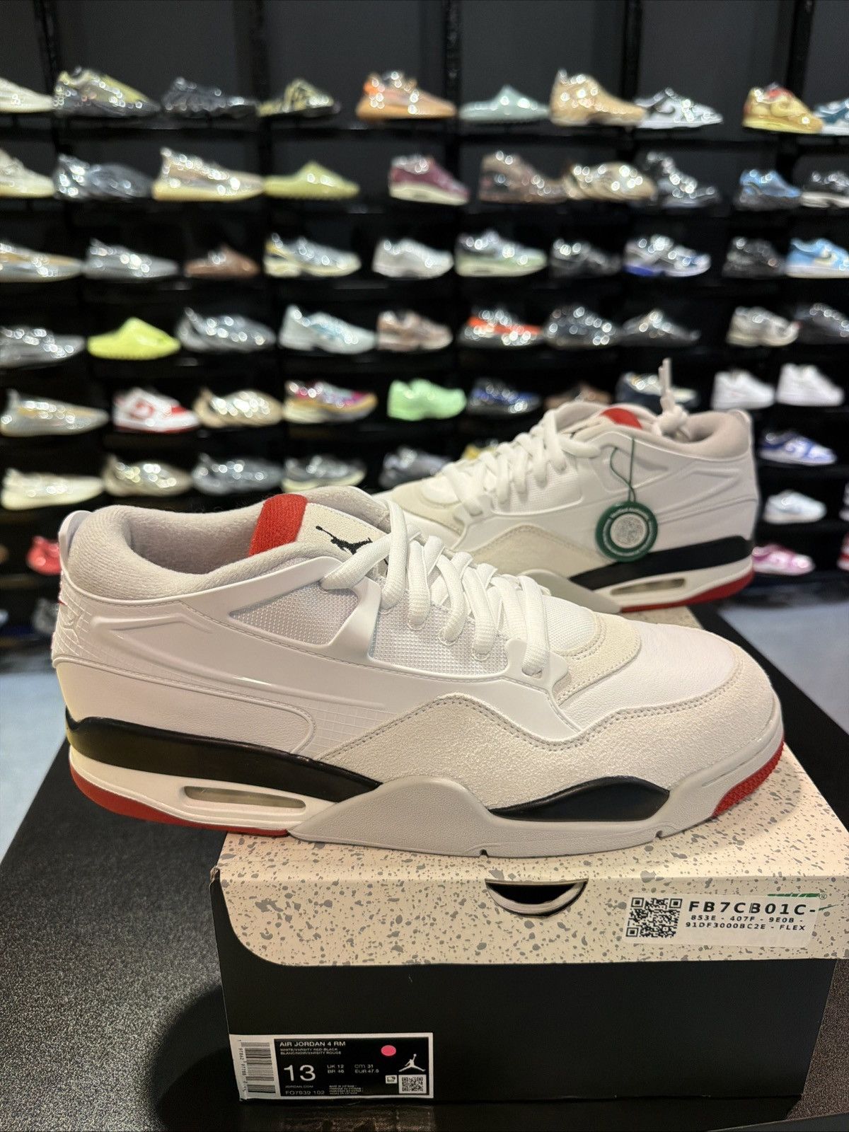 Jordan Brand Nike Men's Air Jordan 4 RM Size 13 White Fire Red Brand New Size US 13 / EU 46 - 2 Thumbnail