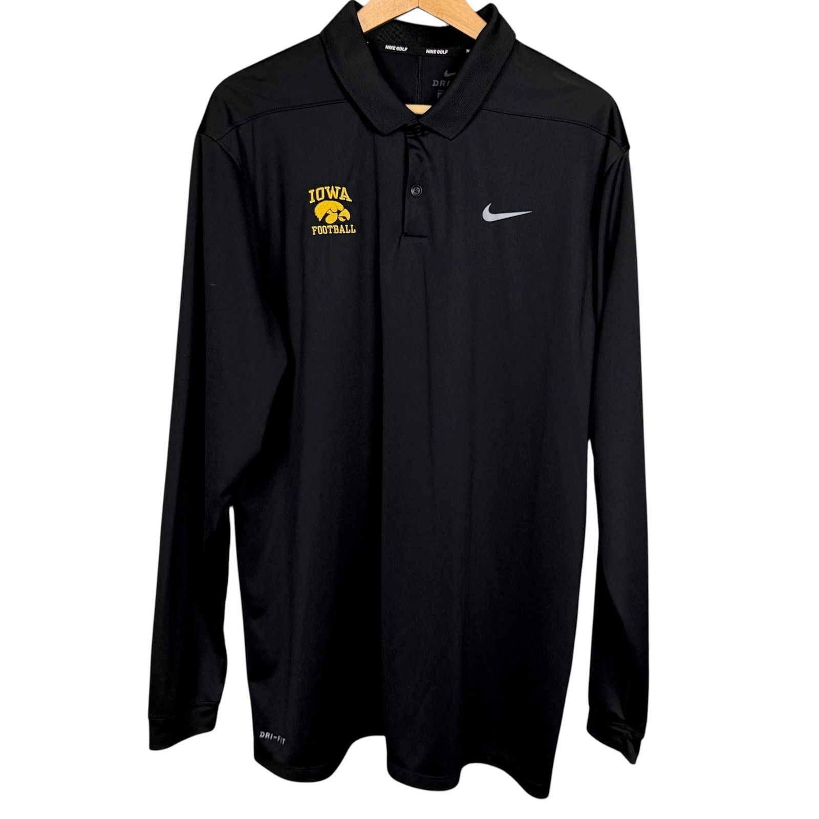 Nike Iowa Hawkeyes Men's XL Nike Golf Dri-Fit Long Sleeve Polo Size US XL / EU 56 / 4 - 9 Thumbnail