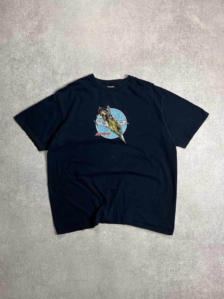 Vintage VINTAGE SUPREME NYC JET T-SHIRT BLACK XL Size US XL / EU 56 / 4 - 1 Thumbnail