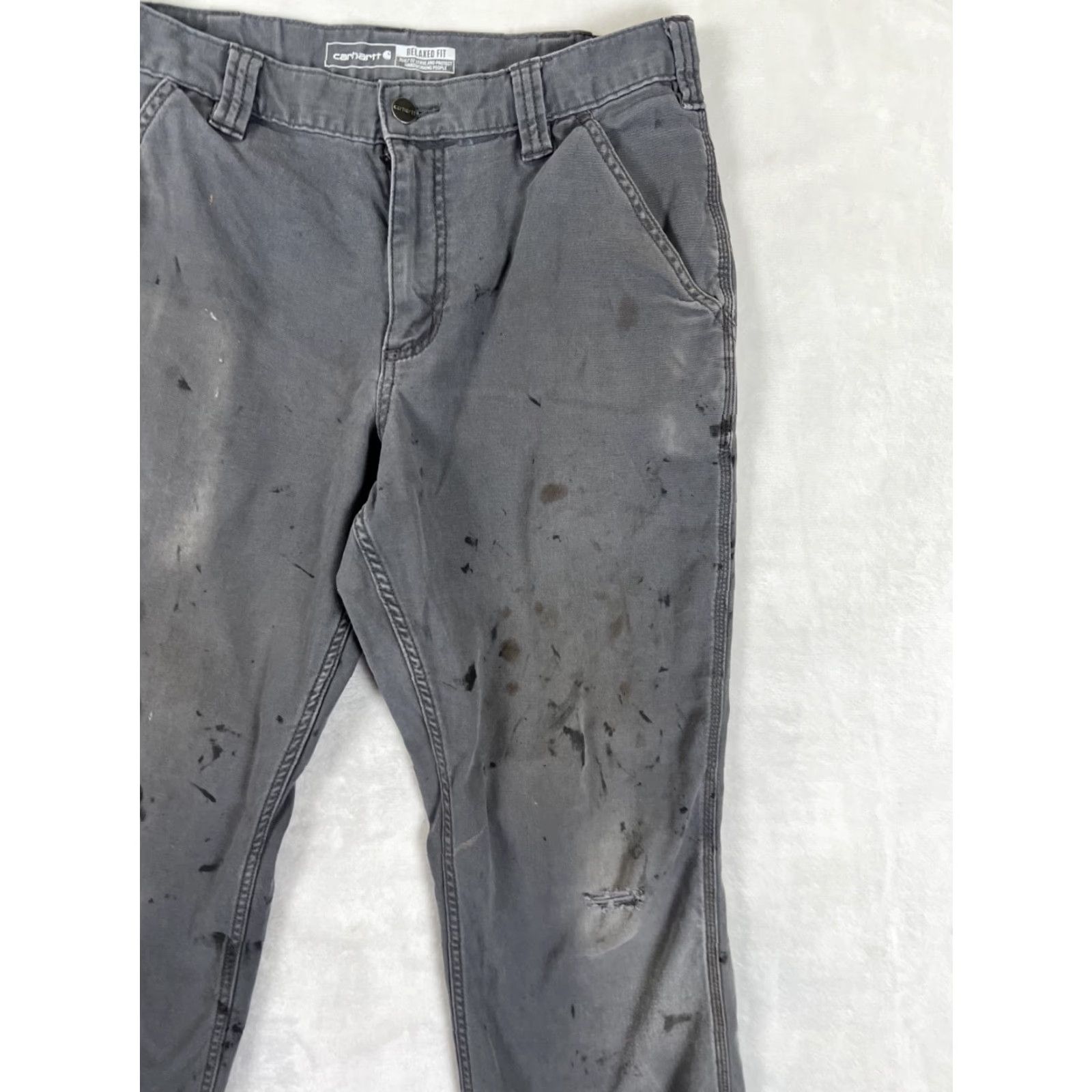 Carhartt Carhartt Pants Carhartt 32x30 Men Relaxed Fit Carpenter Gray Workwear Casual 5-Pocket Bag Cargo Straight Leg Rugged Flex Stains Grunge Size US 32 / EU 48 - 5 Thumbnail