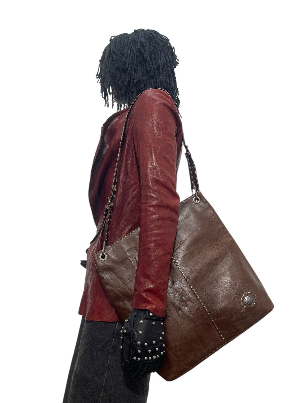 Full Leather Patina Tusk Shoulder Bag 2🟩2