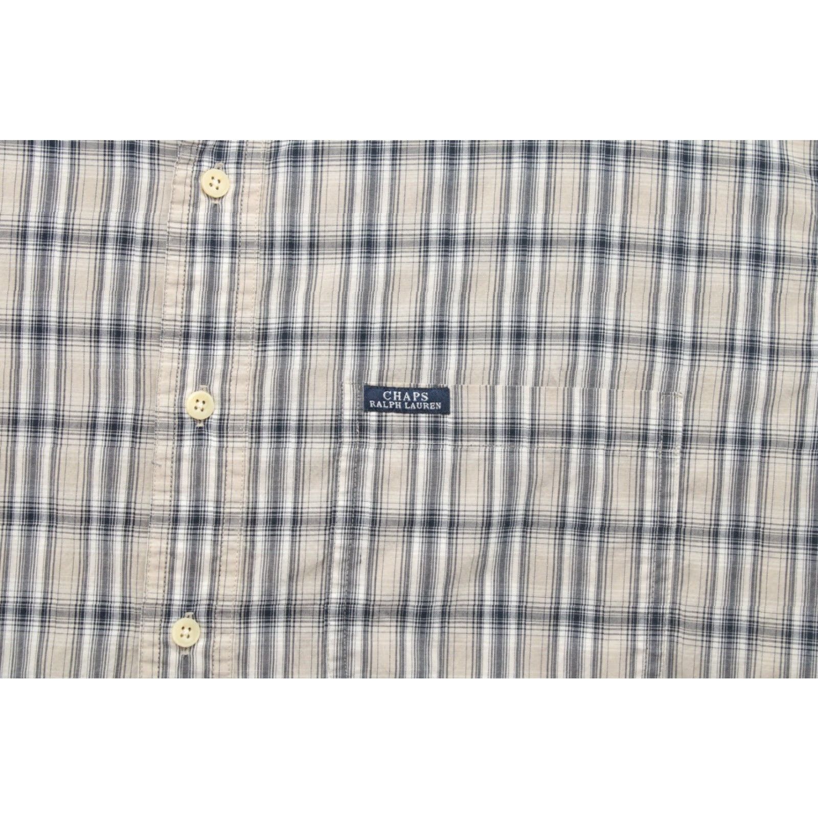 Chaps VINTAGE Chaps Ralph Lauren Shirt Men's Large Plaid Long Sleeve Logo Brown Black Shirt Size US L / EU 52-54 / 3 - 4 Thumbnail