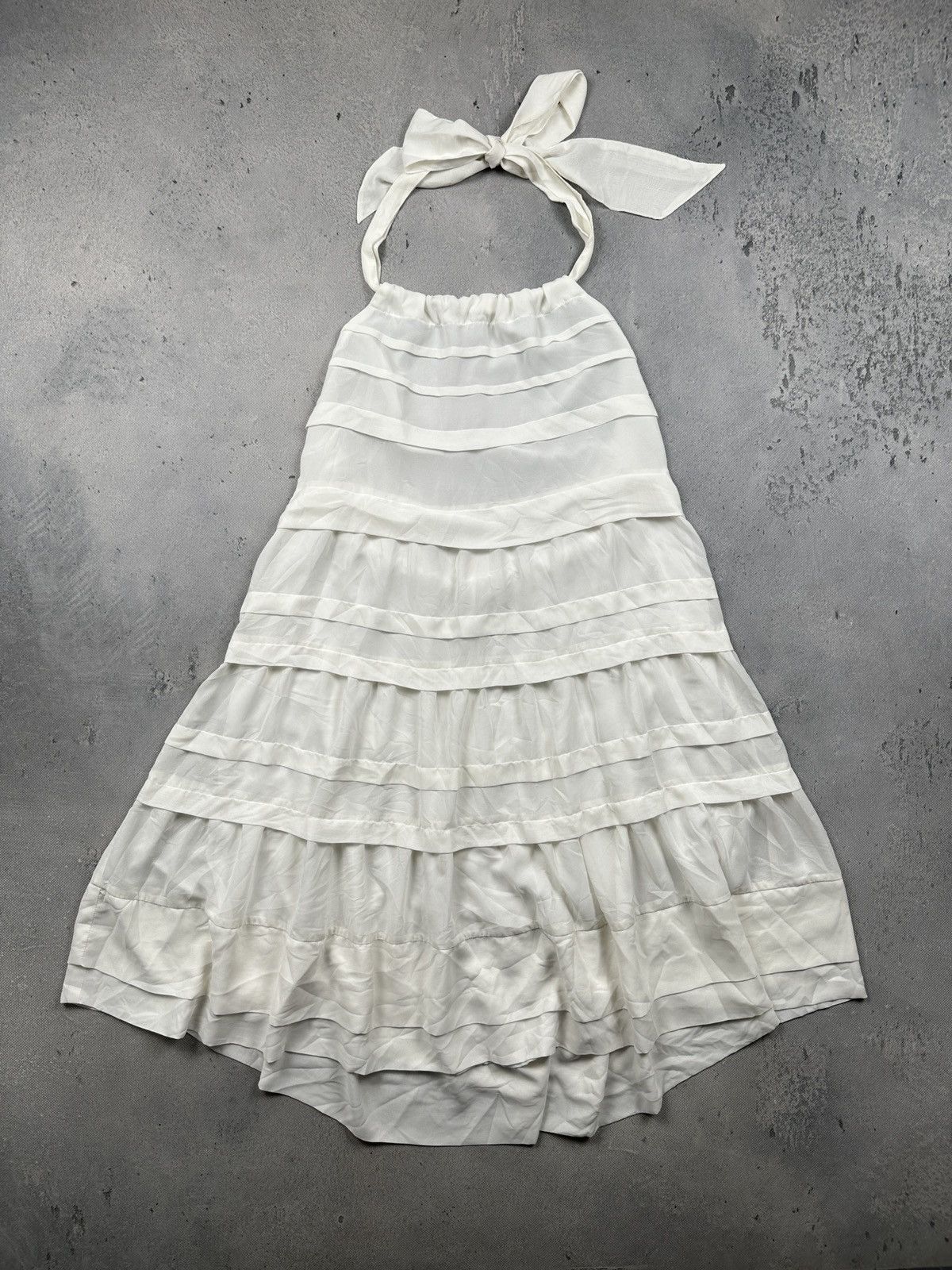 H&M Conscious Collection Halter Tiered White Fairy Dress y2k