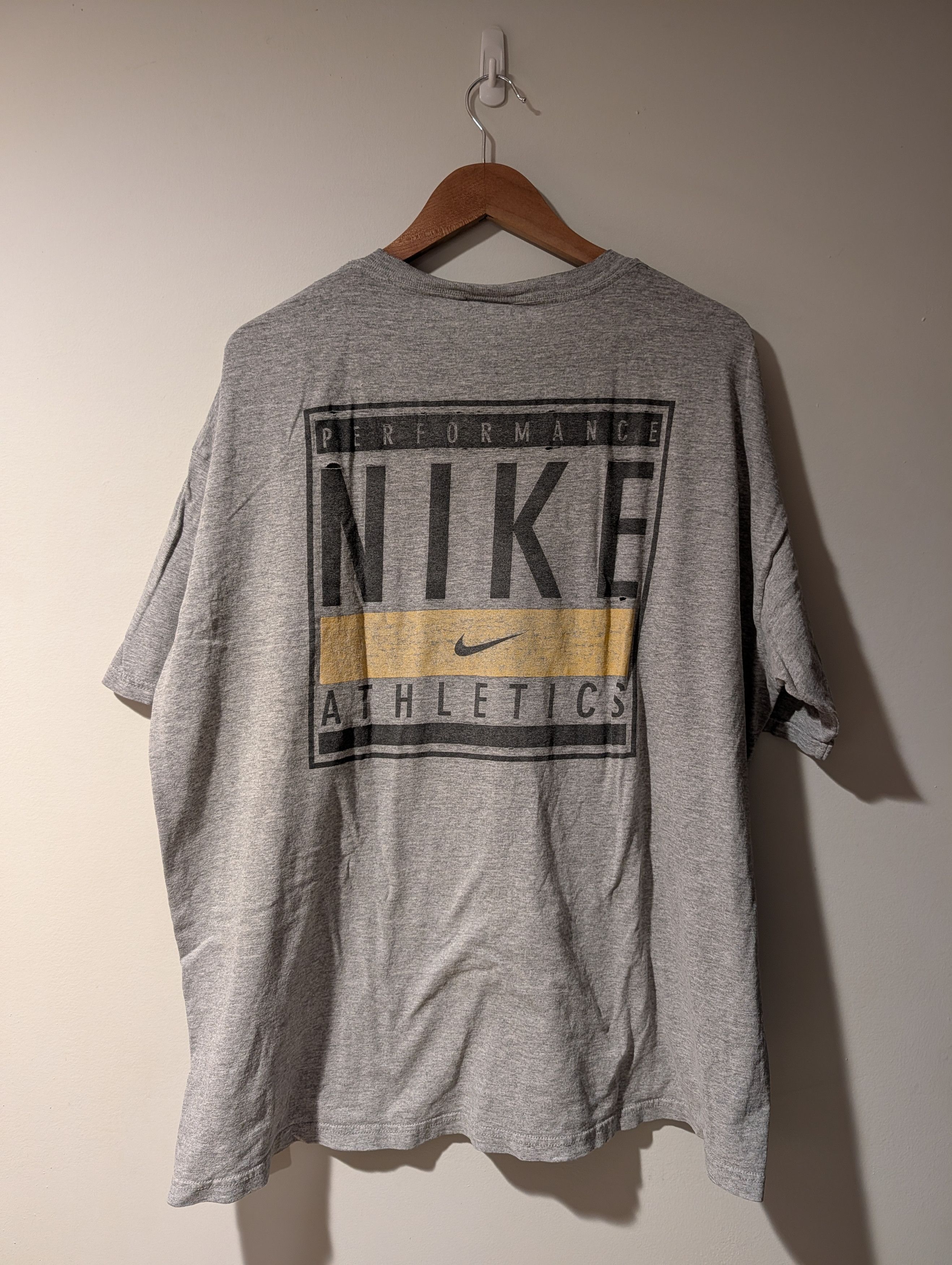 Nike Vintage 90s Nike Athletics Swoosh Performance T-Shirt Size US XL / EU 56 / 4 - 1 Thumbnail