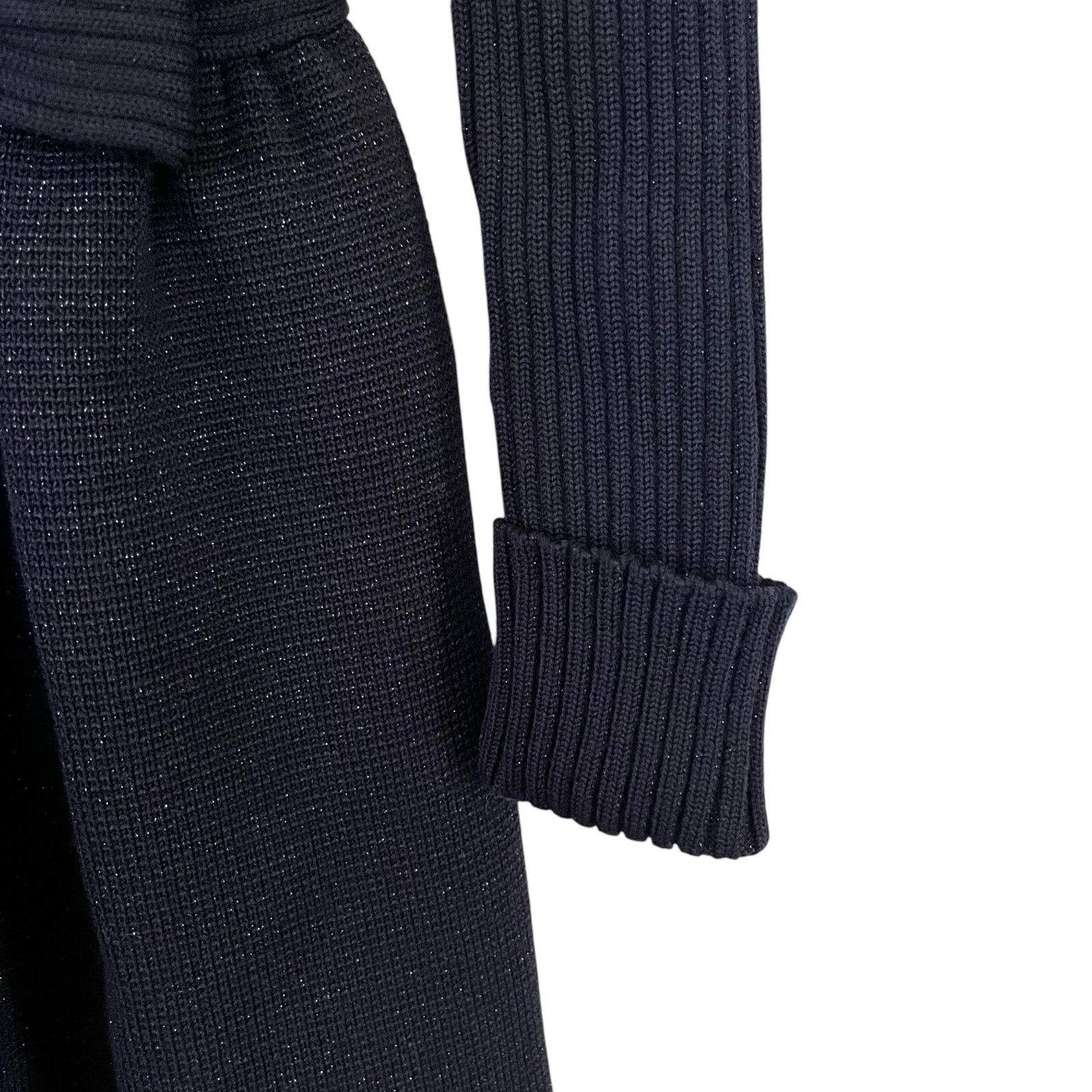 RED Valentino Red Valentino Navy Metallic Ribbed Knit Bow Sweater Dress Size XS / US 0-2 / IT 36-38 - 6 Thumbnail