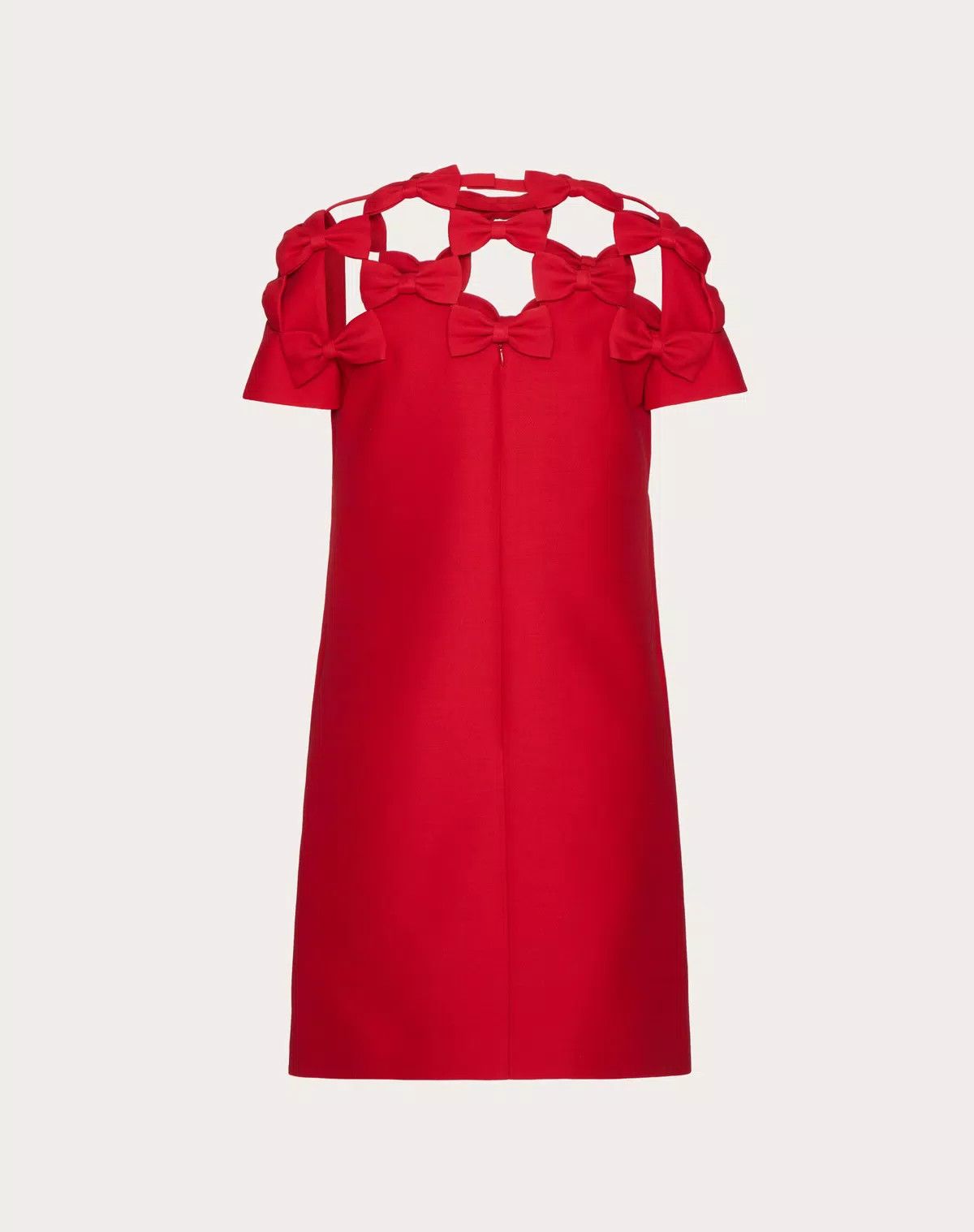 Valentino o1s1wg110625 Embroidered Crepe Couture Short Dress in Red Size M / US 6-8 / IT 42-44 - 2 Thumbnail