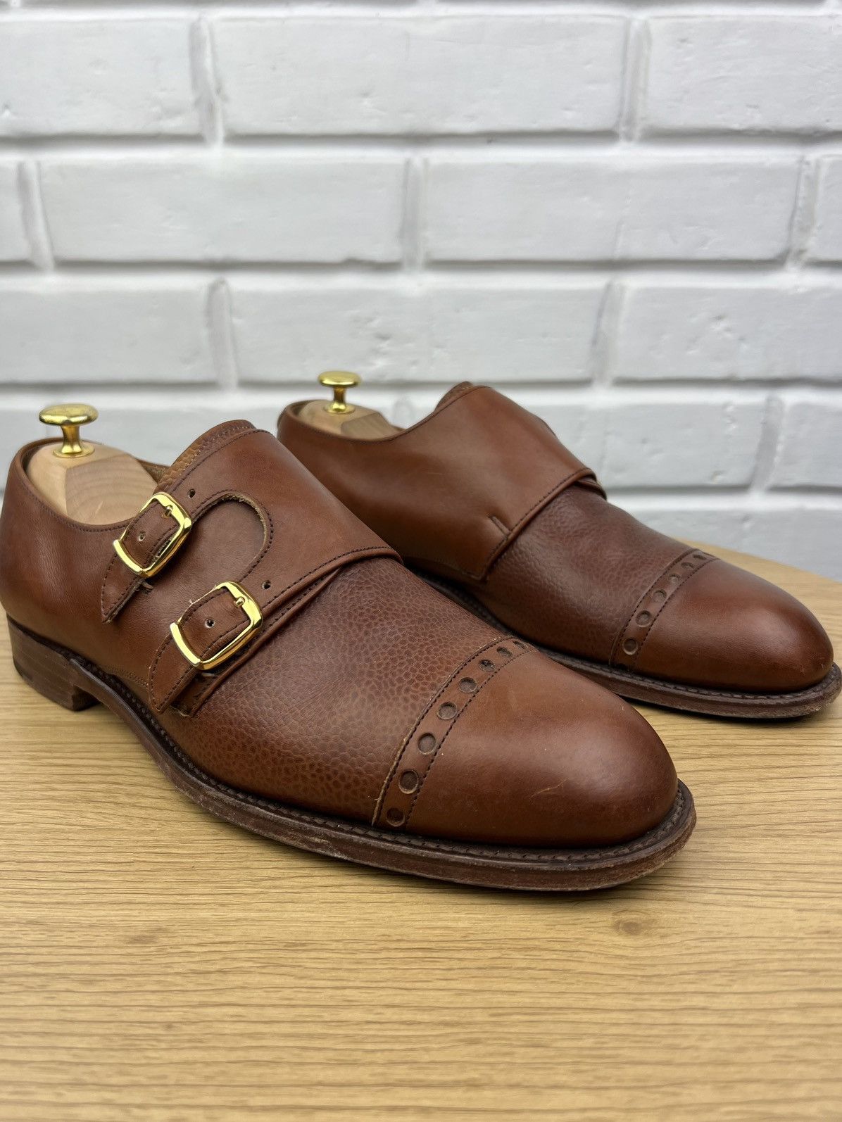 Cheaney CHEANEY Shoes Leather Monk Double Strap Brown Men’s Size US 9.5 / EU 42-43 - 3 Thumbnail